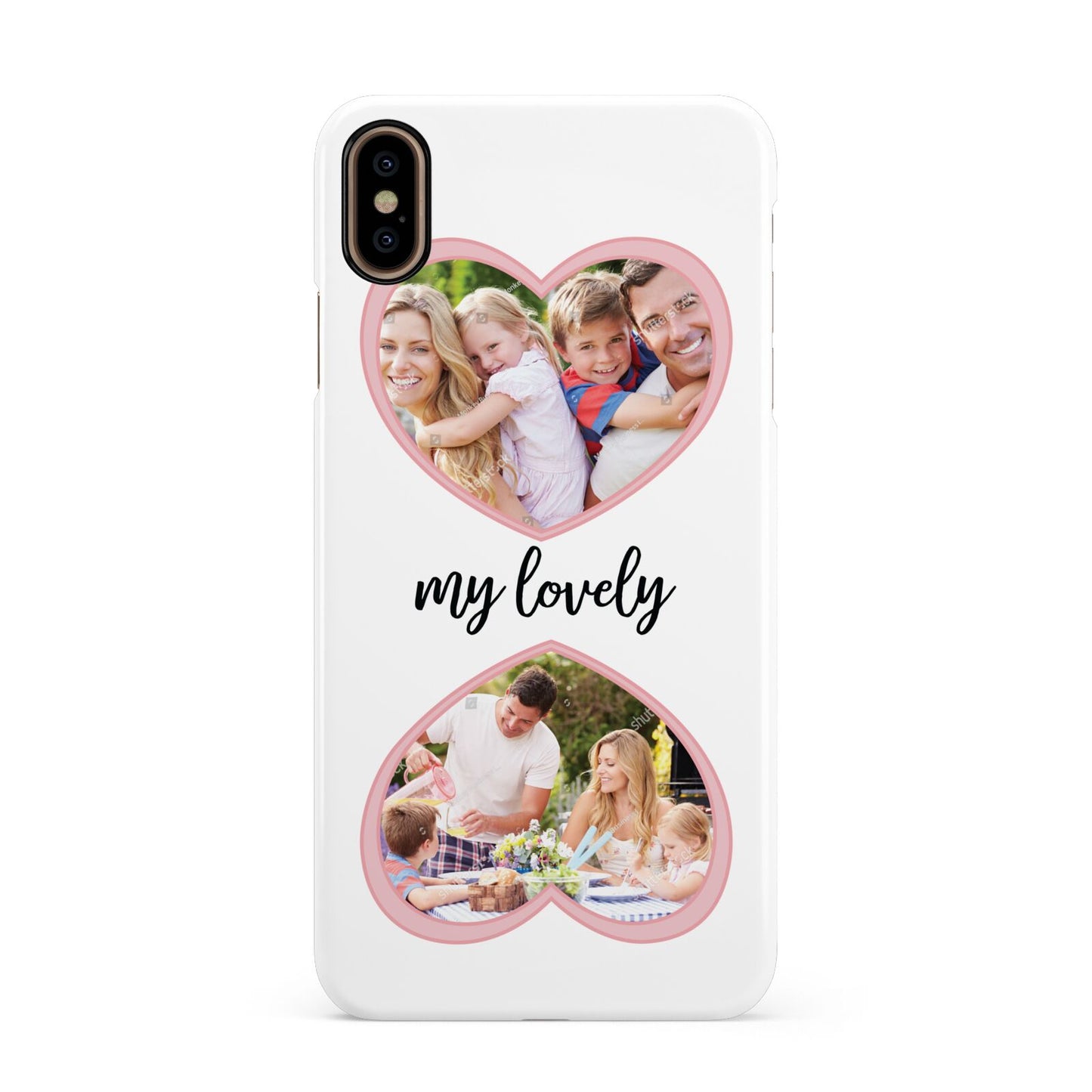 Personalised Multi Photo Hearts Apple iPhone Xs Max 3D Snap Case