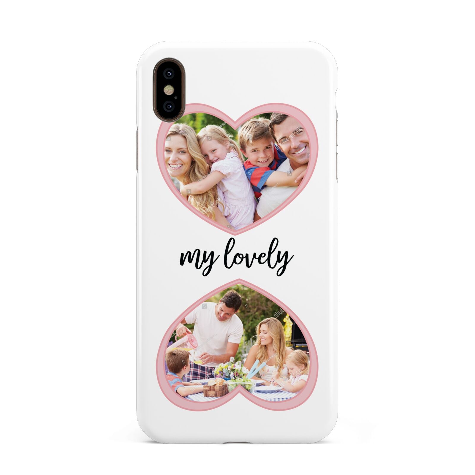 Personalised Multi Photo Hearts Apple iPhone Xs Max 3D Tough Case