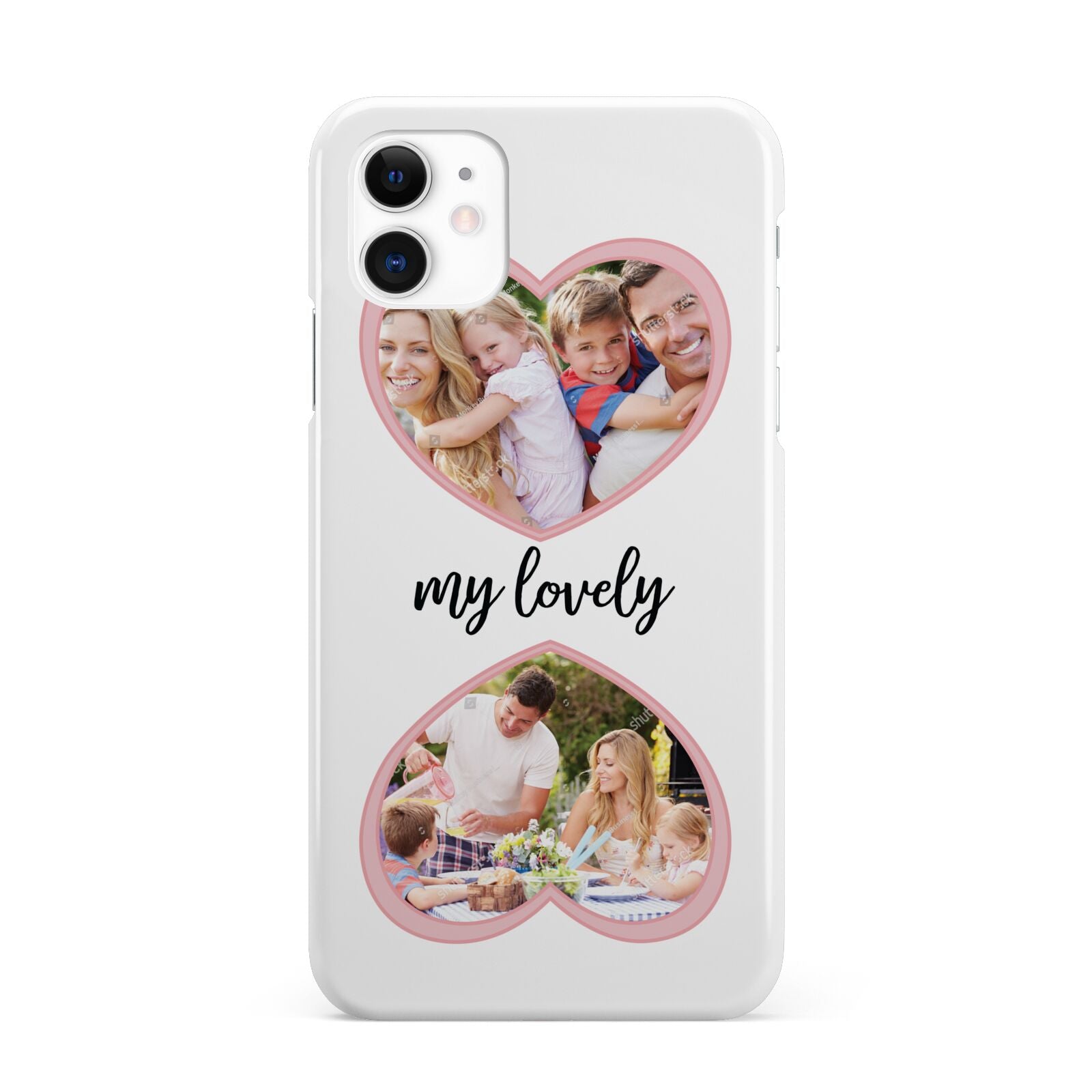 Personalised Multi Photo Hearts iPhone 11 3D Snap Case