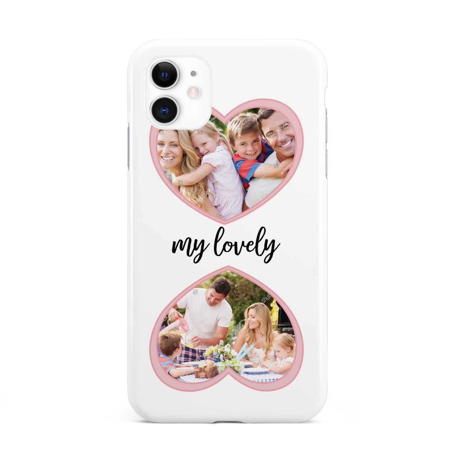 Personalised Multi Photo Hearts iPhone 11 3D Tough Case