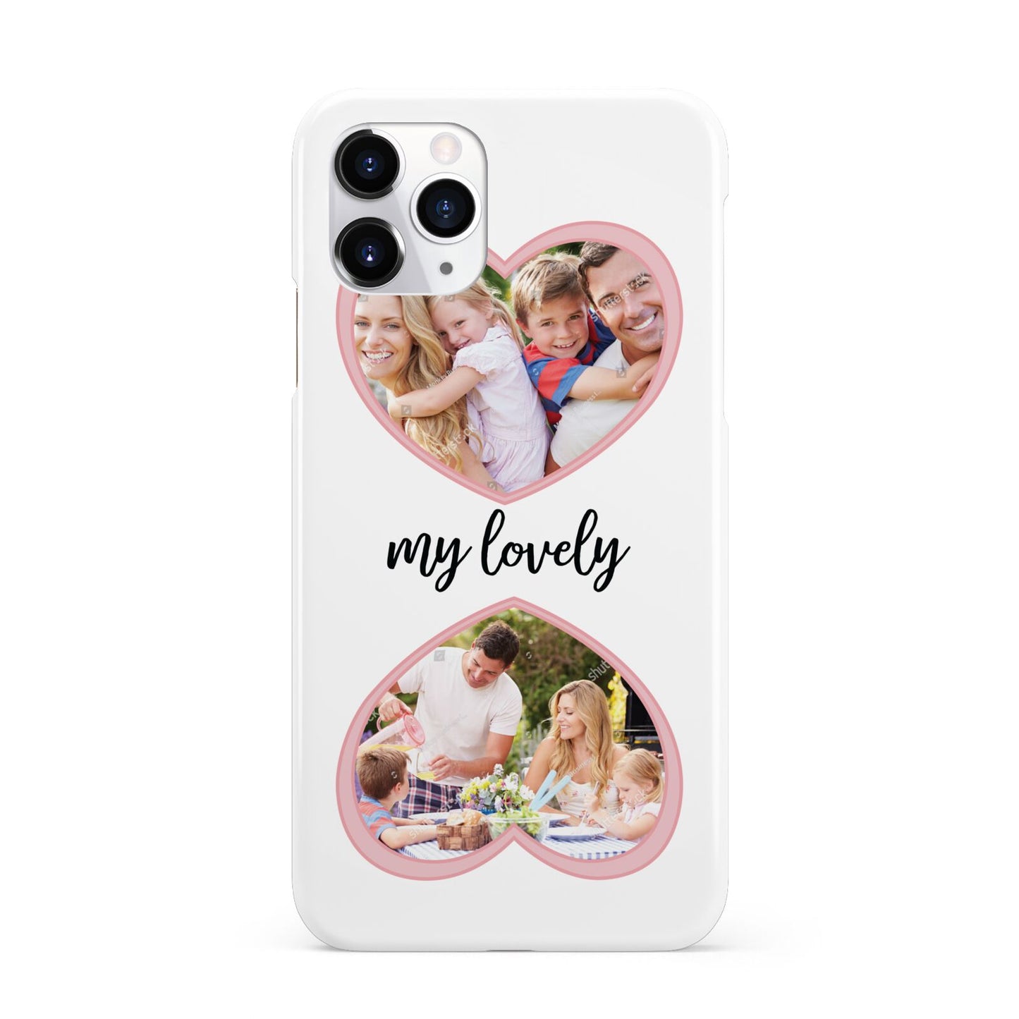 Personalised Multi Photo Hearts iPhone 11 Pro 3D Snap Case