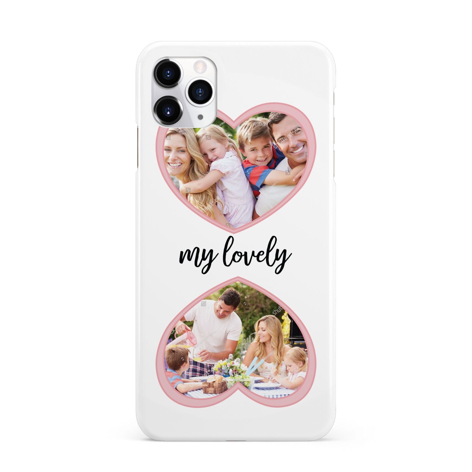 Personalised Multi Photo Hearts iPhone 11 Pro Max 3D Snap Case