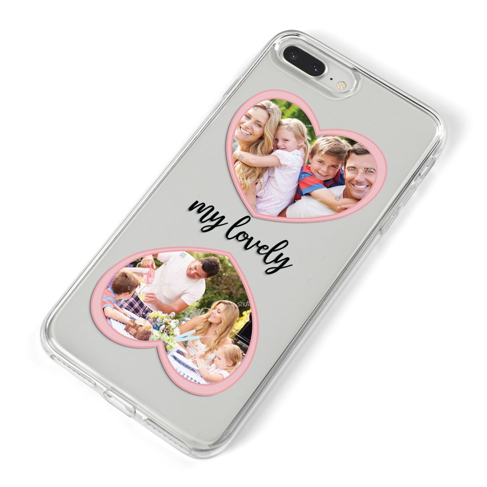 Personalised Multi Photo Hearts iPhone 8 Plus Bumper Case on Silver iPhone Alternative Image