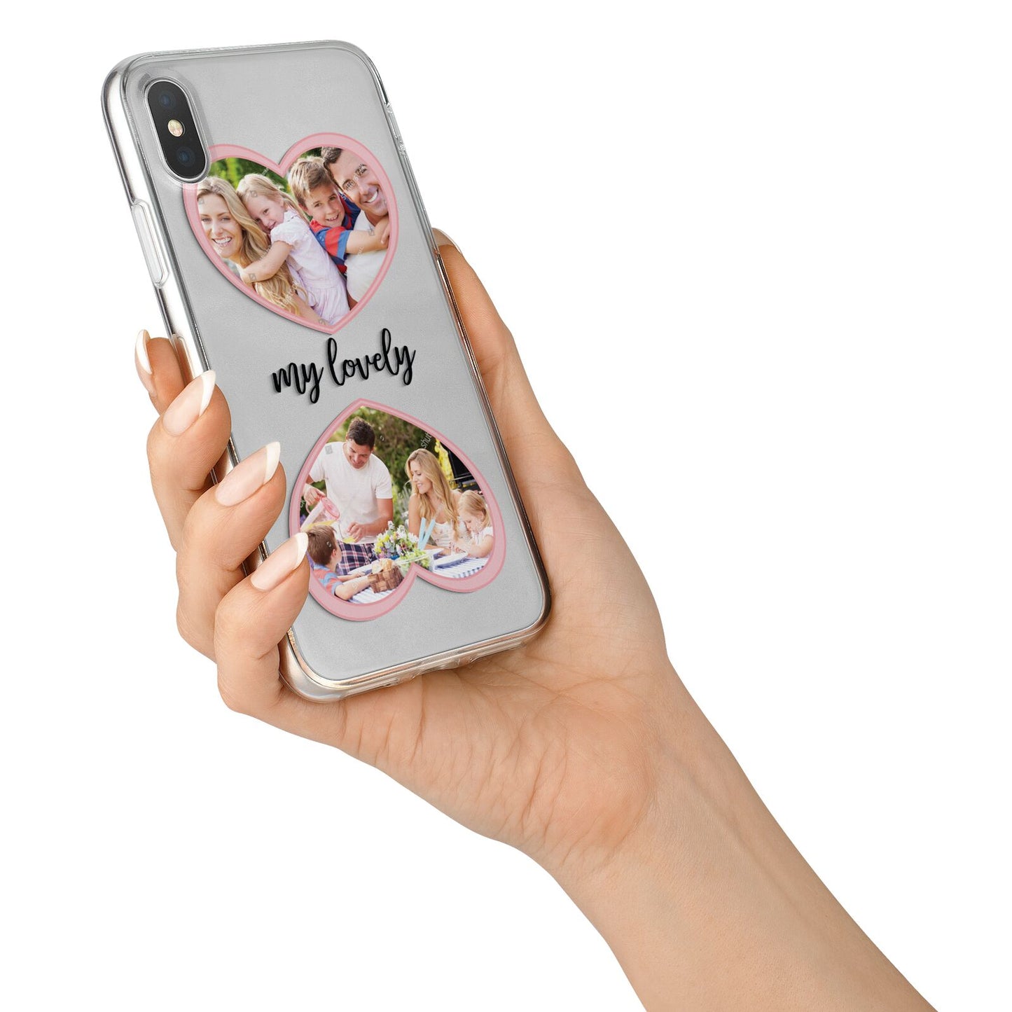 Personalised Multi Photo Hearts iPhone X Bumper Case on Silver iPhone Alternative Image 2