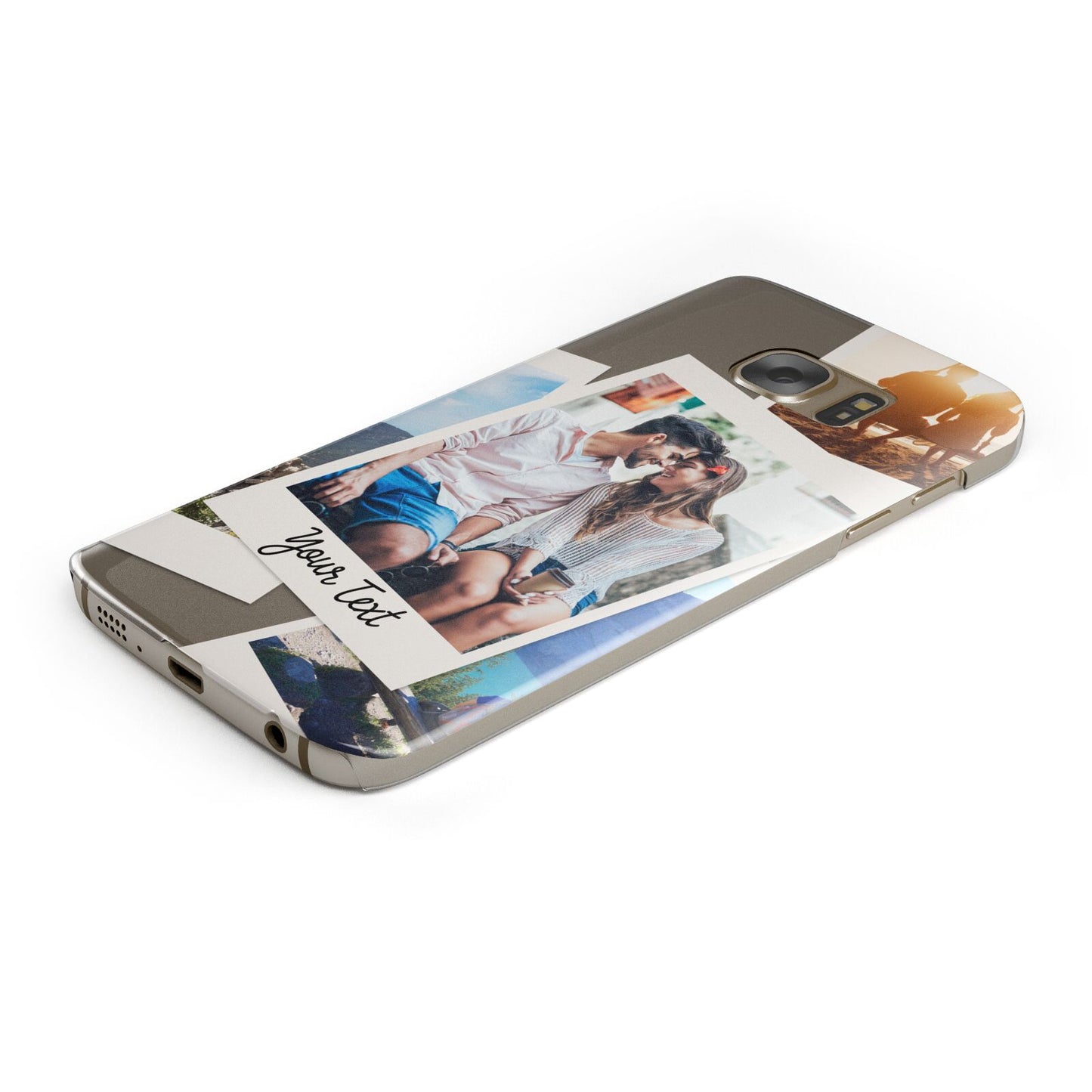 Personalised Multi Photo White Border Protective Samsung Galaxy Case Angled Image