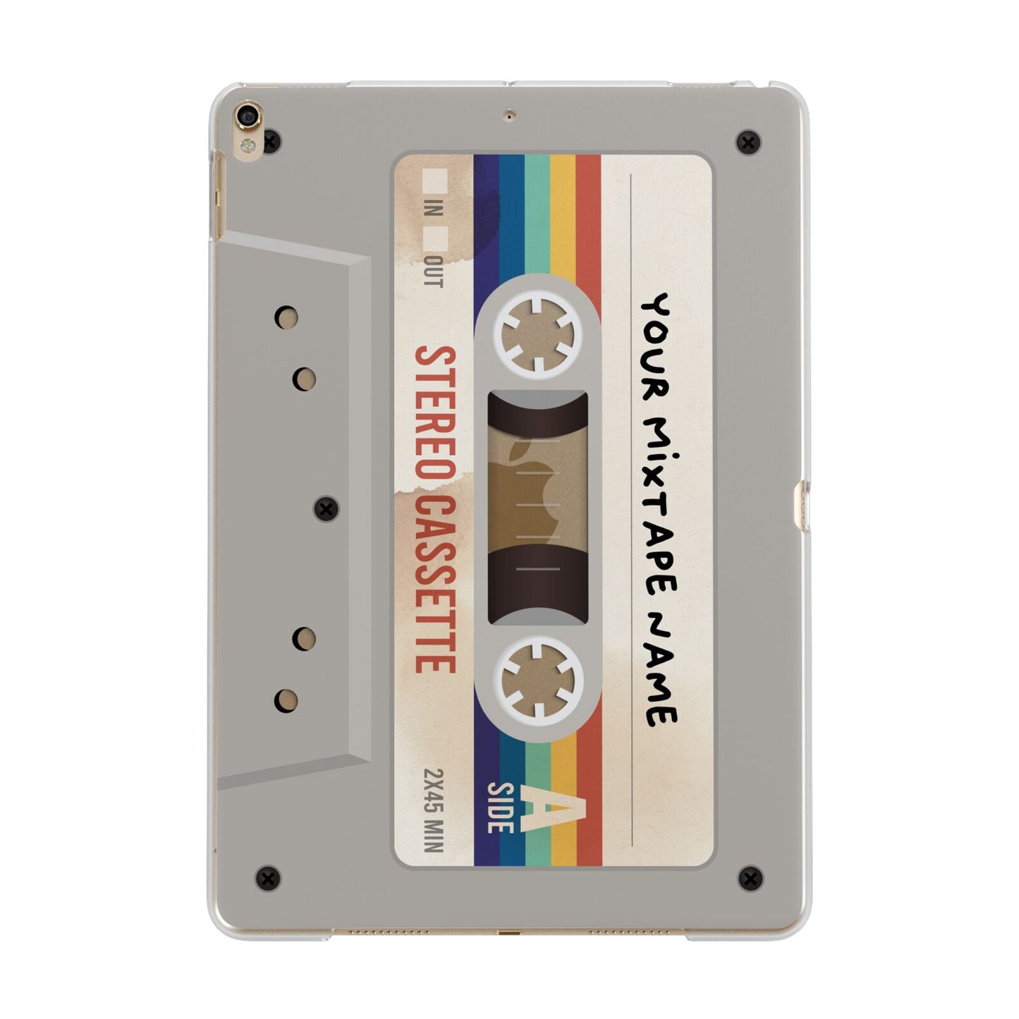 Personalised Multicoloured Mixtape Apple iPad Gold Case