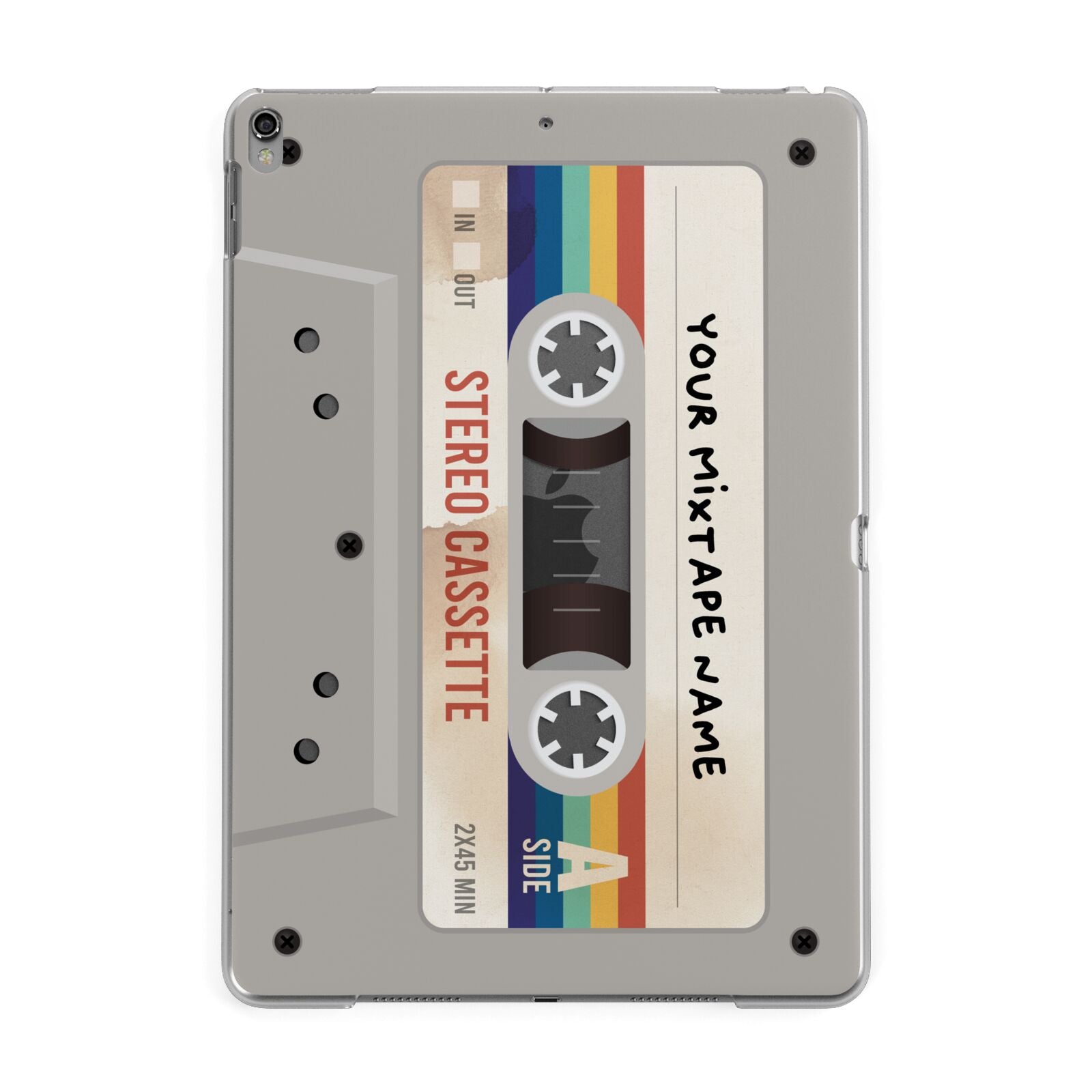 Personalised Multicoloured Mixtape Apple iPad Grey Case