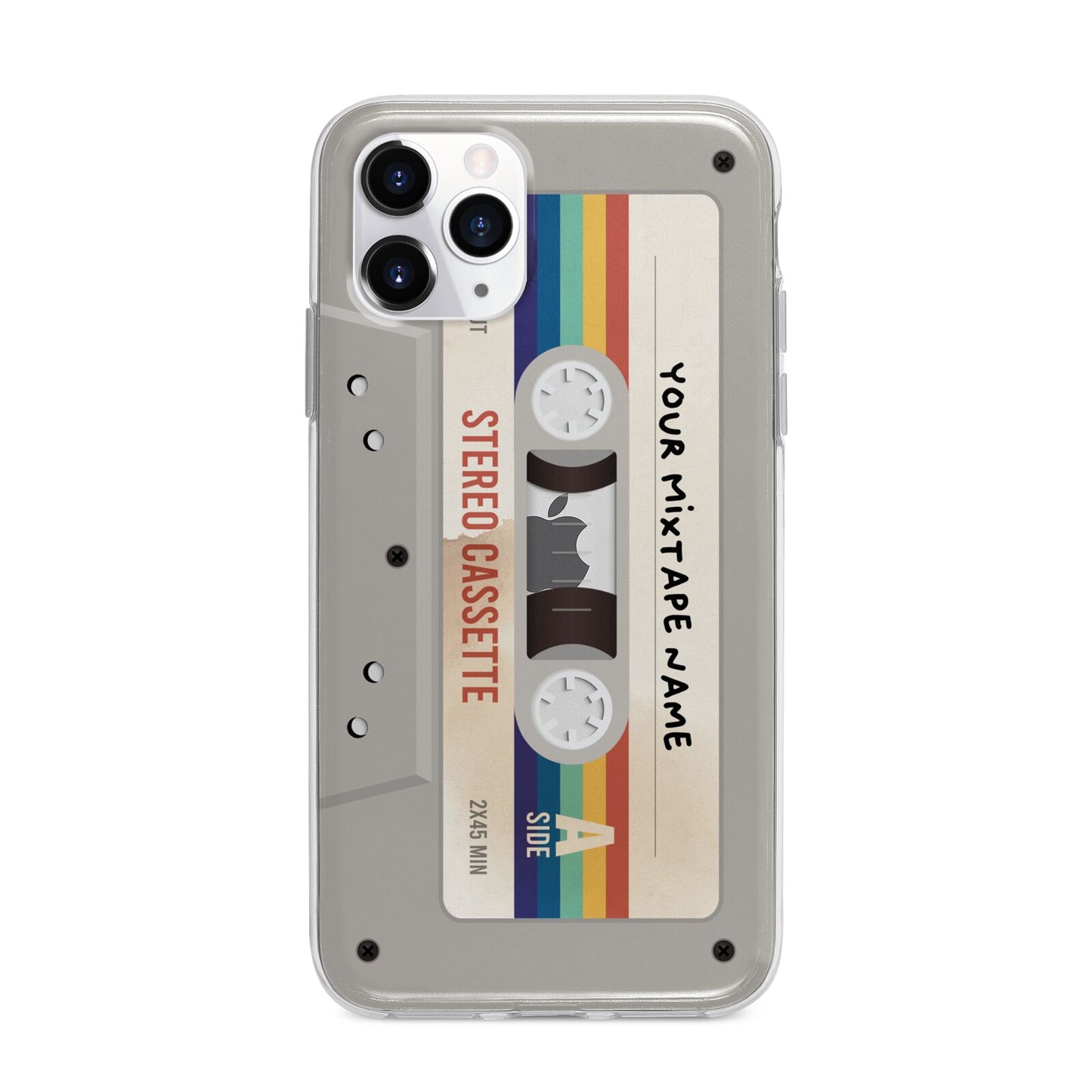 Personalised Multicoloured Mixtape Apple iPhone 11 Pro in Silver with Bumper Case