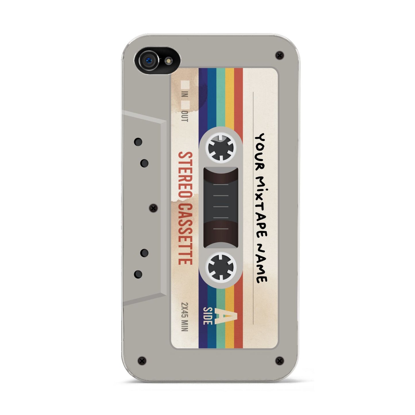 Personalised Multicoloured Mixtape Apple iPhone 4s Case