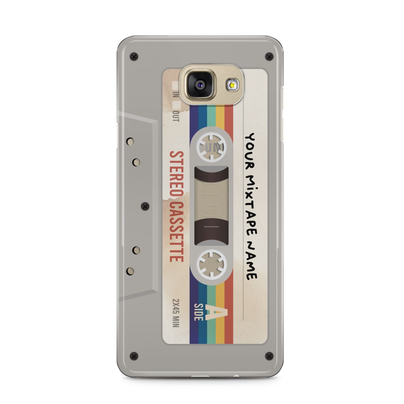 Personalised Multicoloured Mixtape Samsung Galaxy A5 2016 Case on gold phone