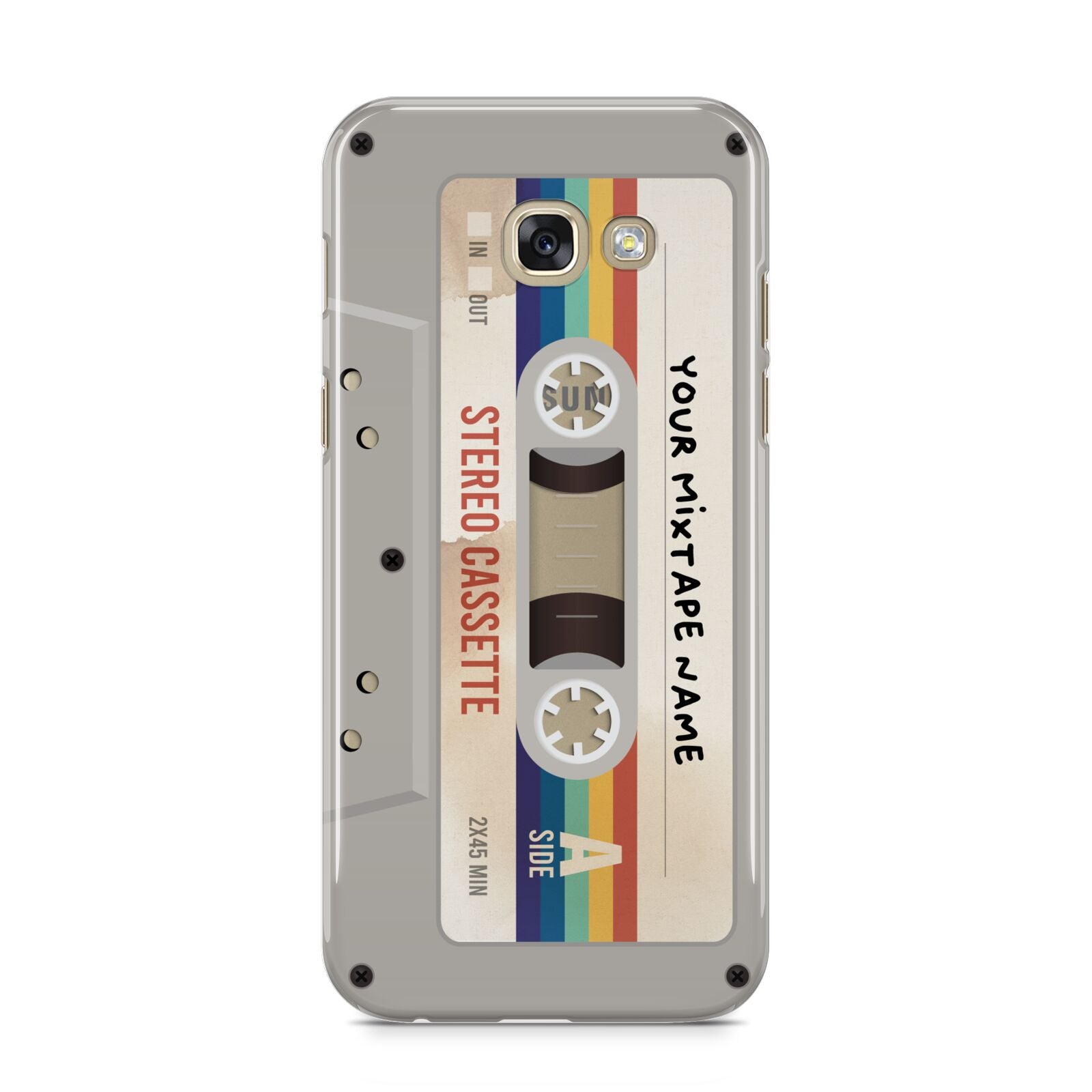 Personalised Multicoloured Mixtape Samsung Galaxy A5 2017 Case on gold phone