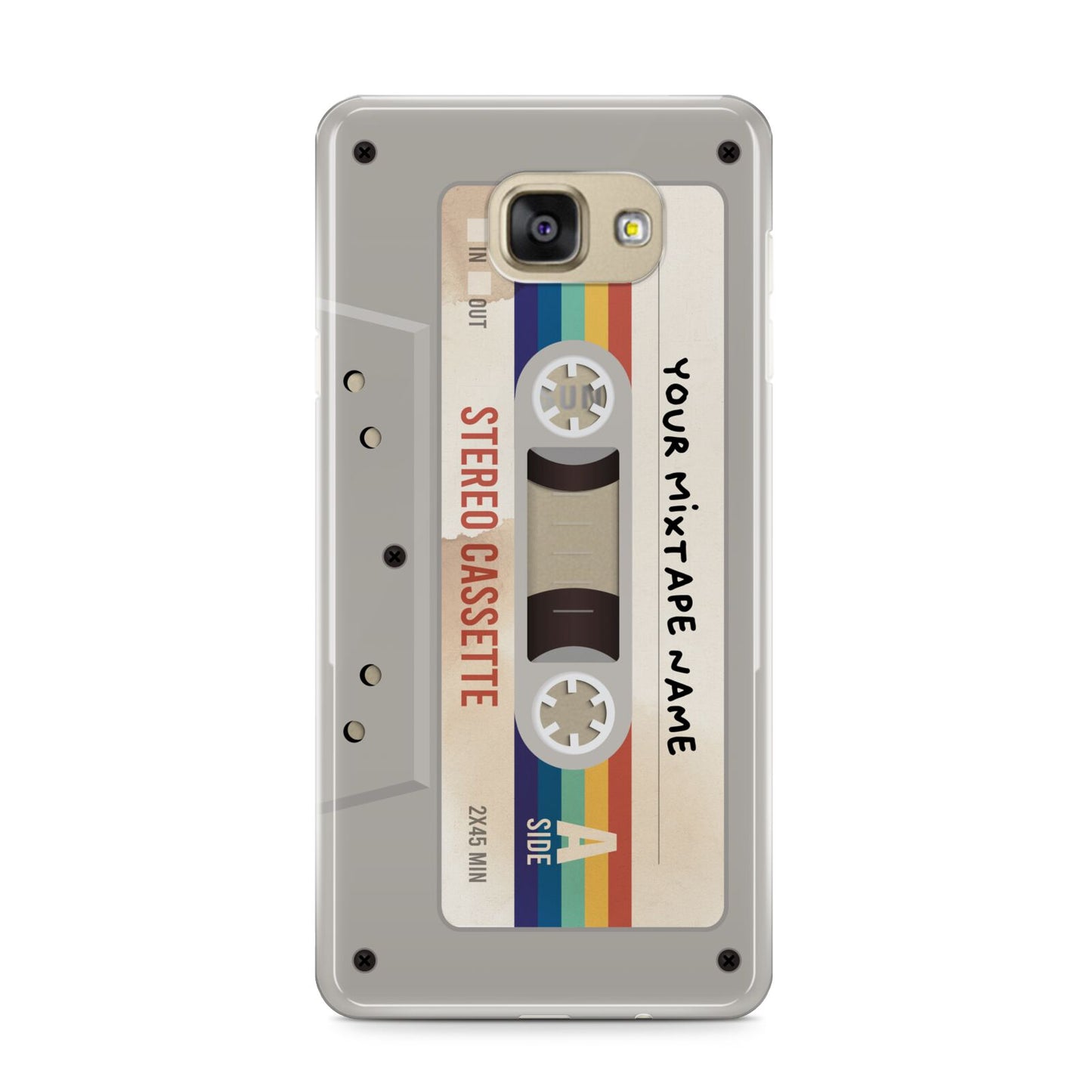 Personalised Multicoloured Mixtape Samsung Galaxy A9 2016 Case on gold phone