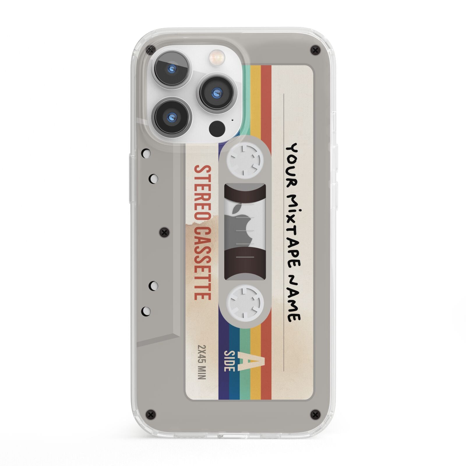 Personalised Multicoloured Mixtape iPhone 13 Pro Clear Bumper Case