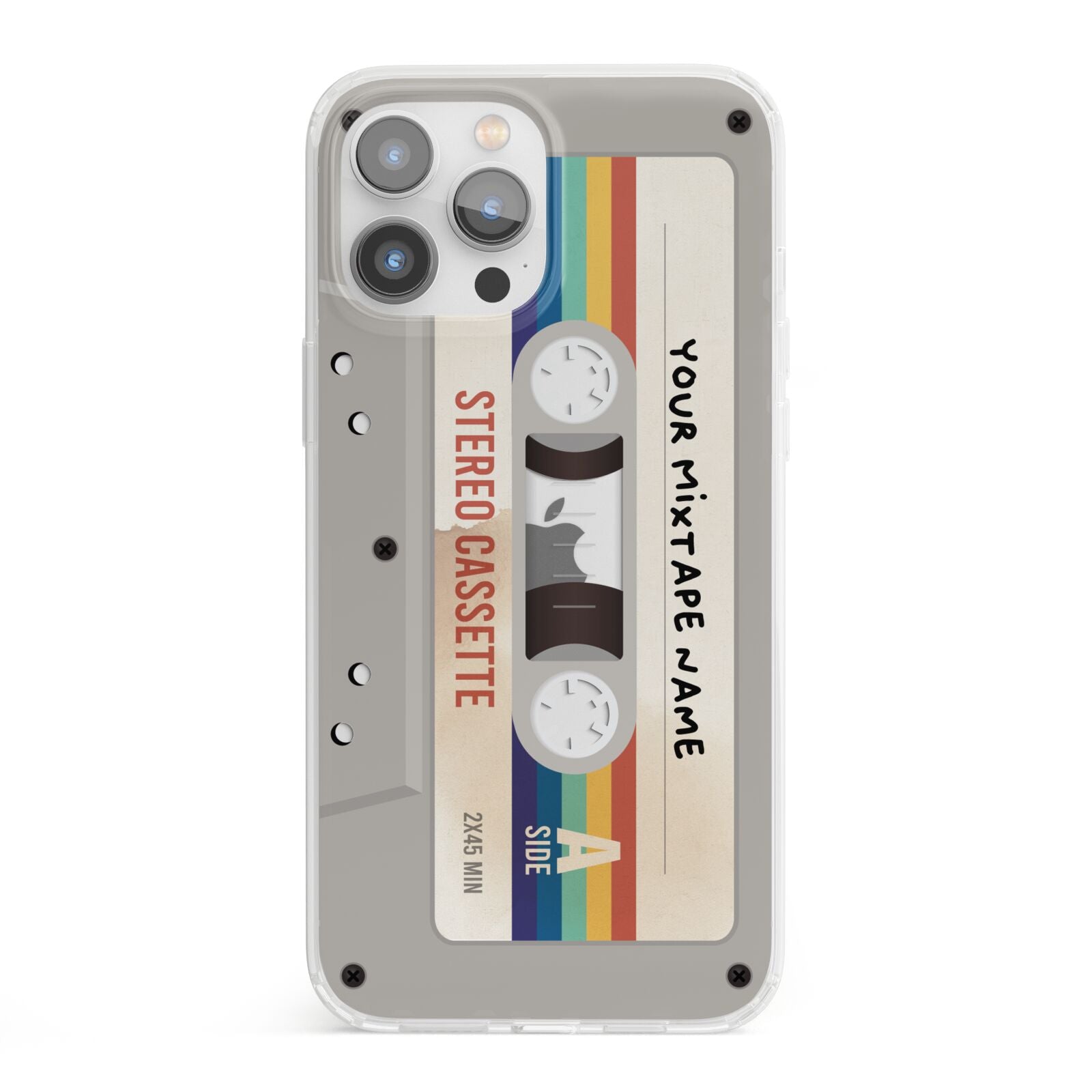 Personalised Multicoloured Mixtape iPhone 13 Pro Max Clear Bumper Case