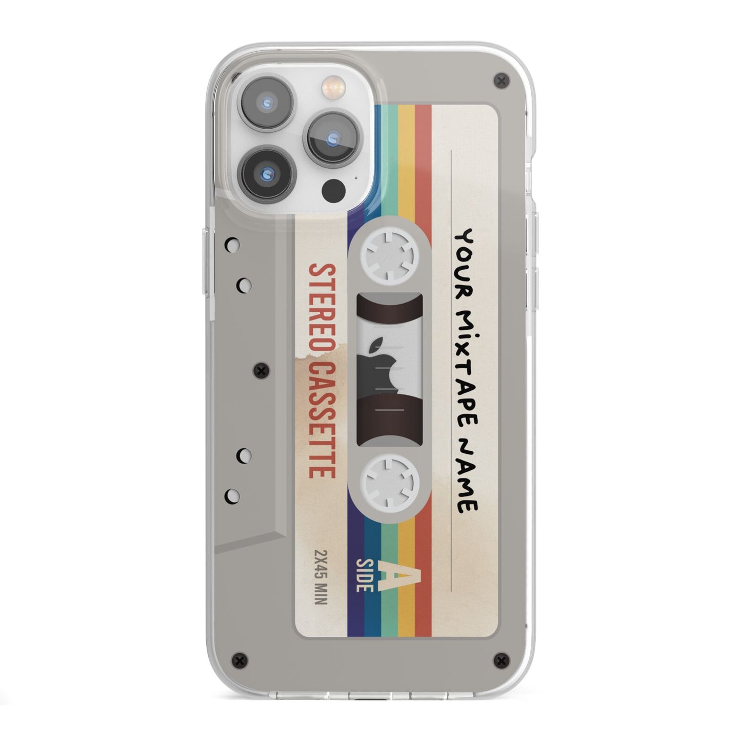 Personalised Multicoloured Mixtape iPhone 13 Pro Max TPU Impact Case with White Edges