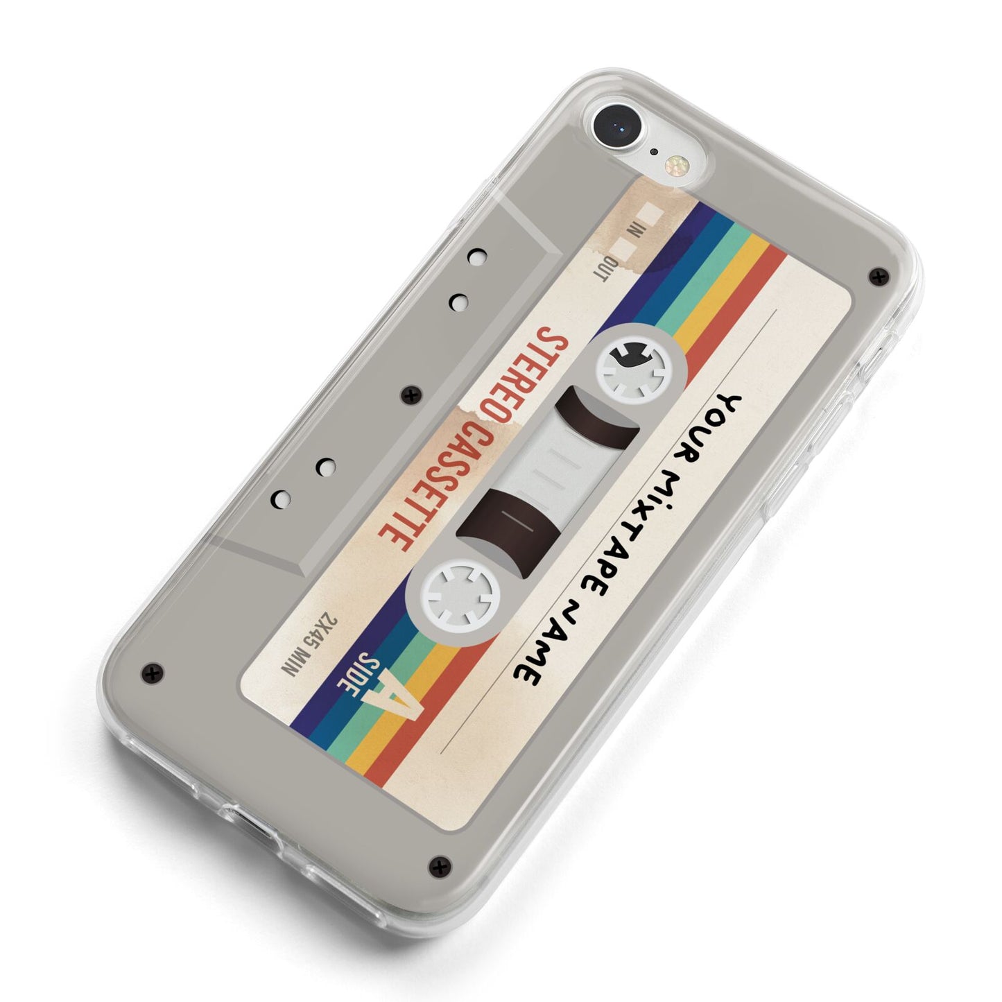 Personalised Multicoloured Mixtape iPhone 8 Bumper Case on Silver iPhone Alternative Image