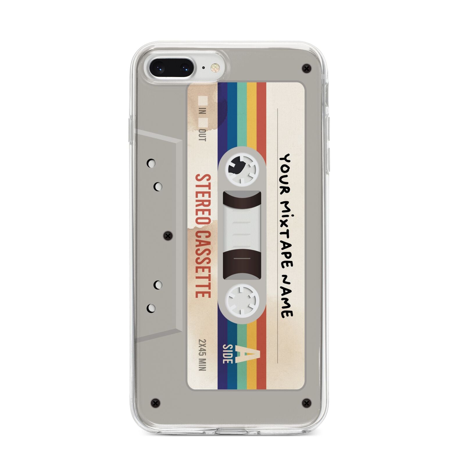 Personalised Multicoloured Mixtape iPhone 8 Plus Bumper Case on Silver iPhone