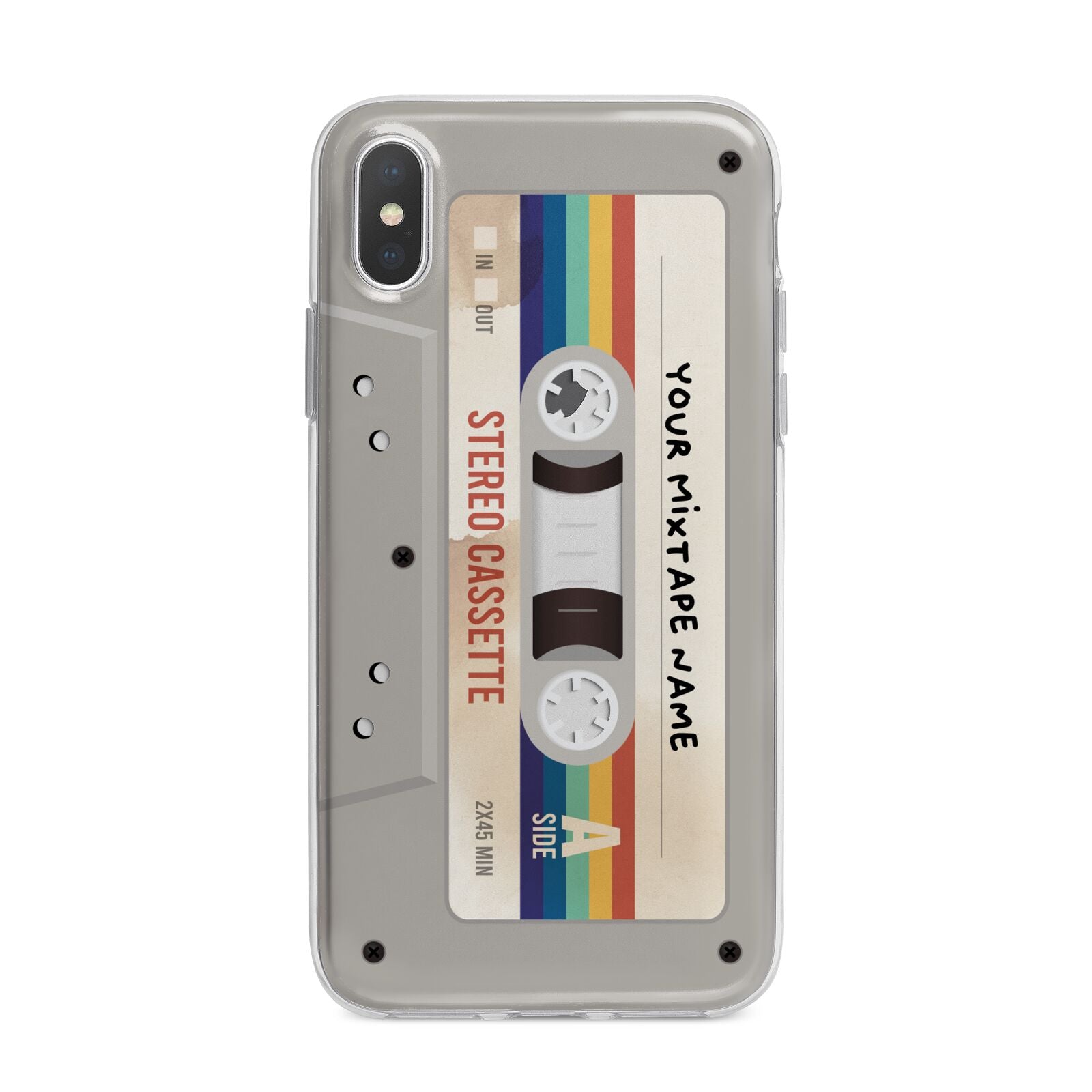 Personalised Multicoloured Mixtape iPhone X Bumper Case on Silver iPhone Alternative Image 1