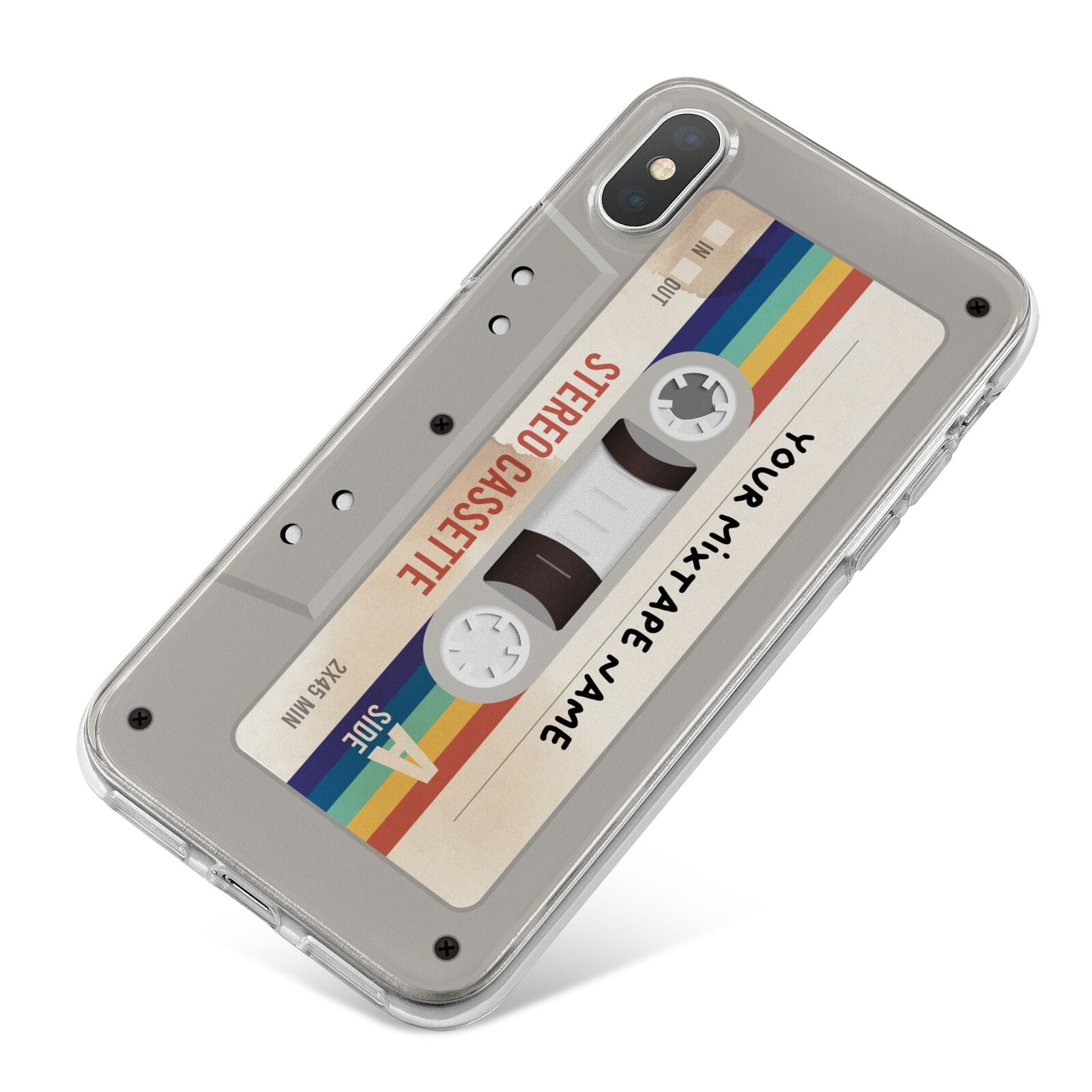 Personalised Multicoloured Mixtape iPhone X Bumper Case on Silver iPhone