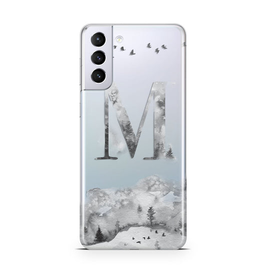 Personalised Mystical Monogram Clear Samsung S21 Plus Phone Case