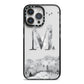 Personalised Mystical Monogram Clear iPhone 14 Pro Max Black Impact Case on Silver phone