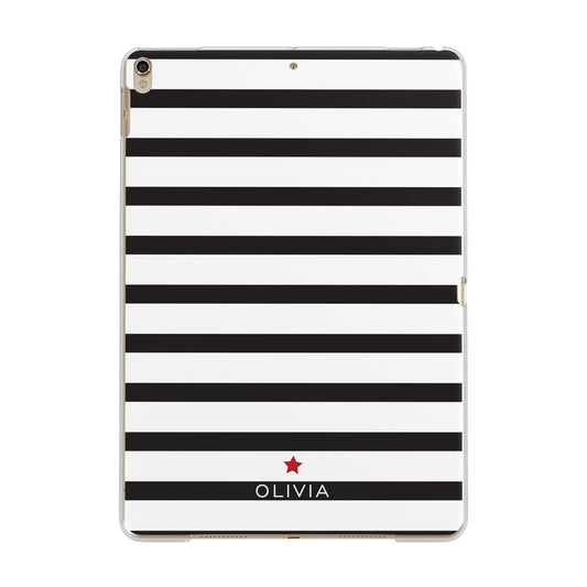 Personalised Name Black White Apple iPad Gold Case