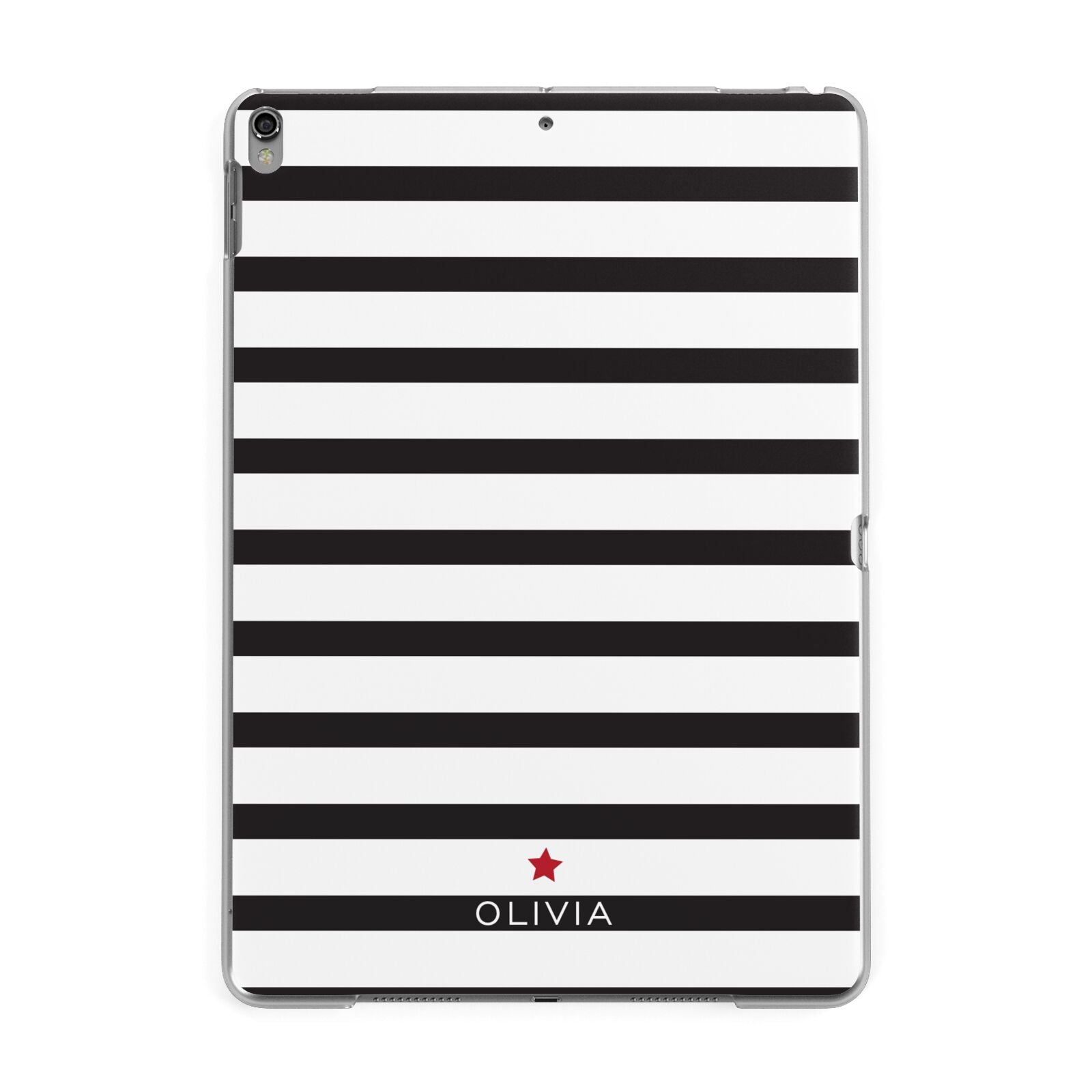 Personalised Name Black White Apple iPad Grey Case