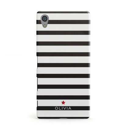 Personalised Name Black White Sony Xperia Case