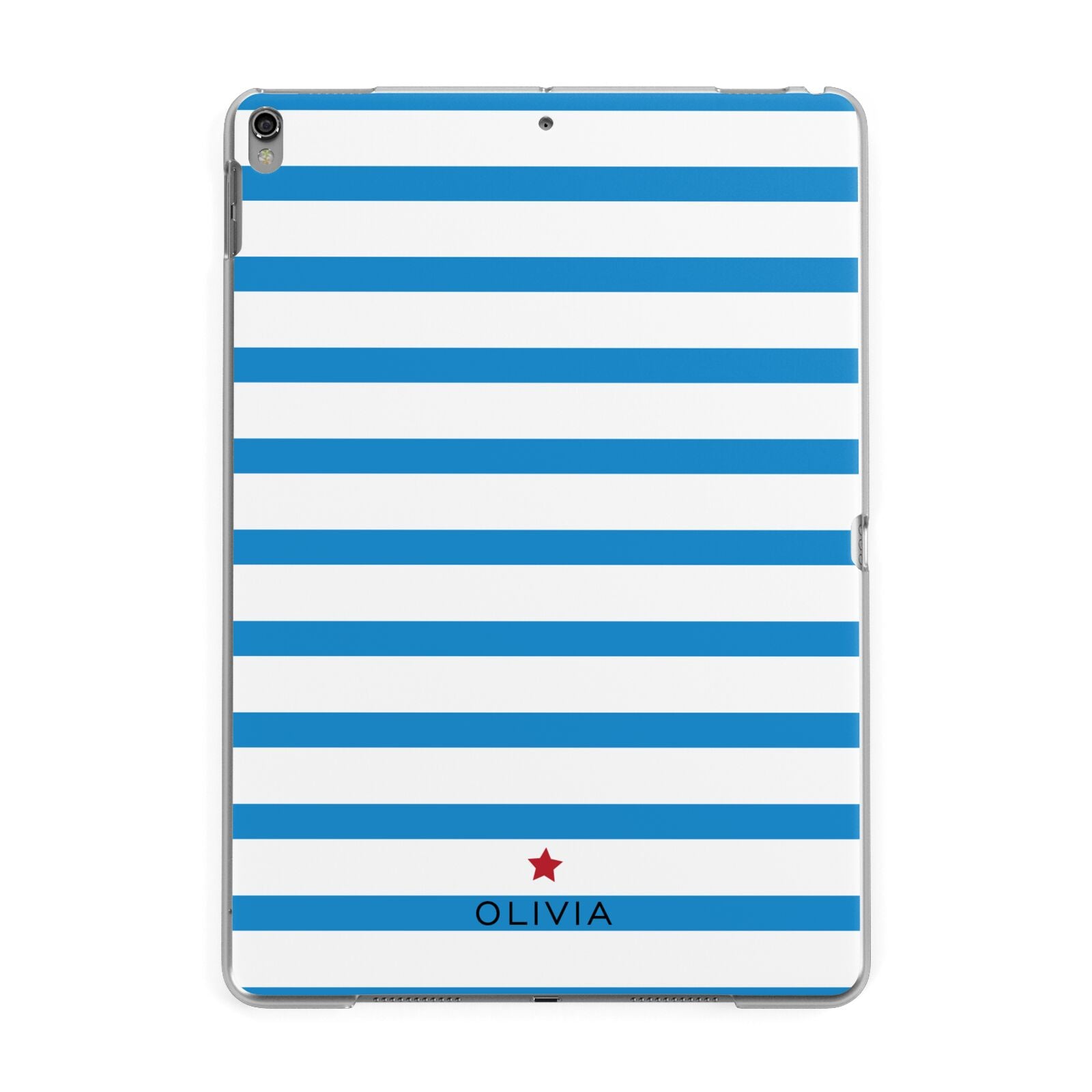 Personalised Name Blue White Apple iPad Grey Case