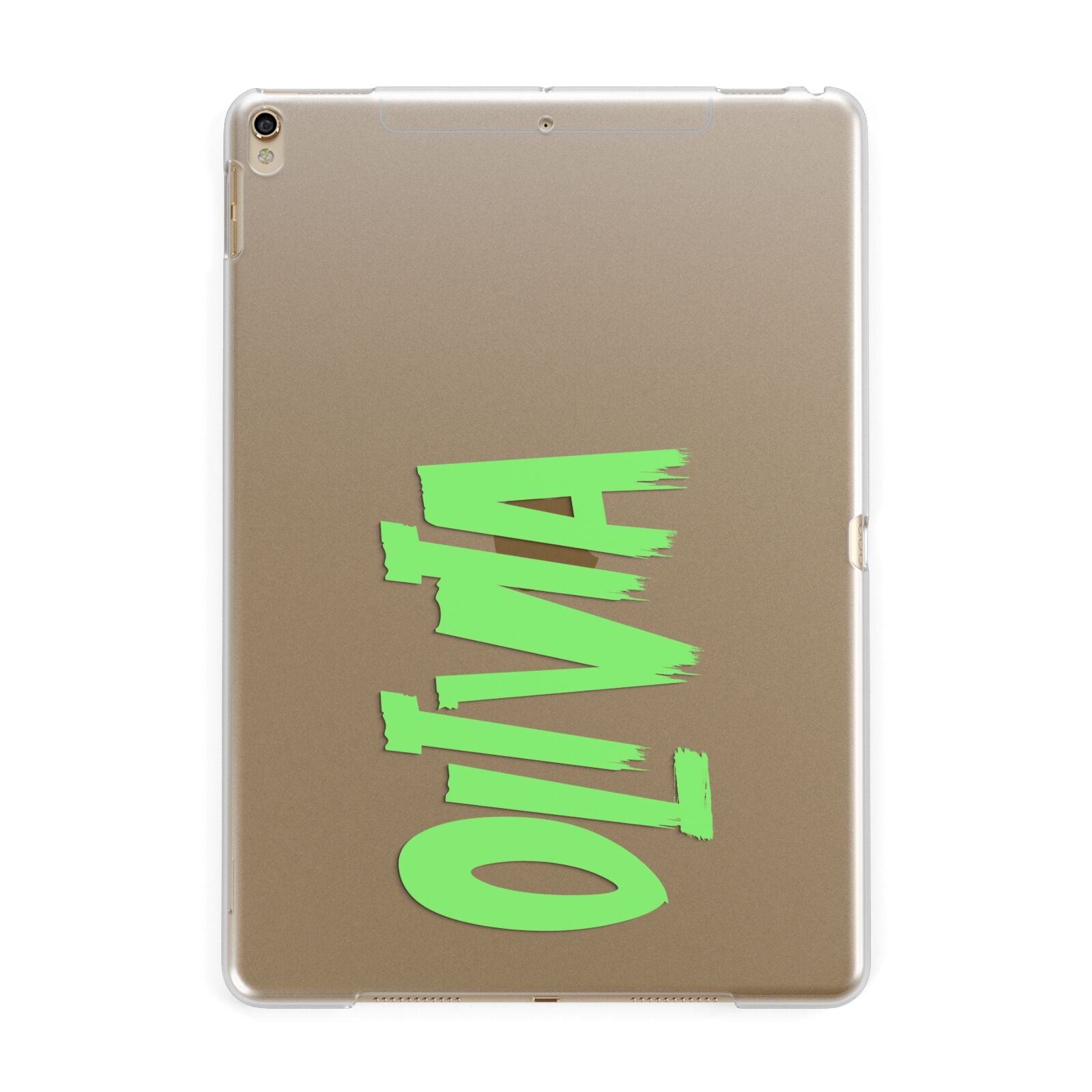 Personalised Name Green Spooky Apple iPad Gold Case