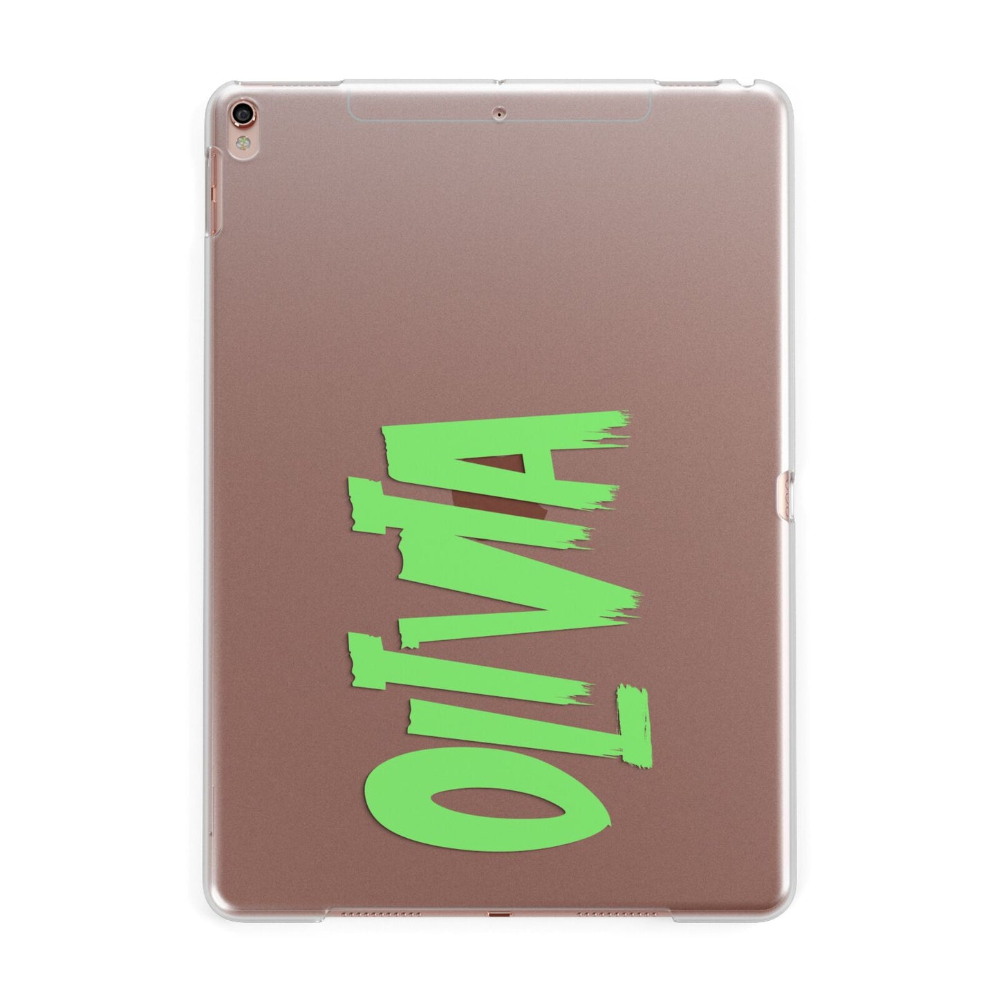 Personalised Name Green Spooky Apple iPad Rose Gold Case