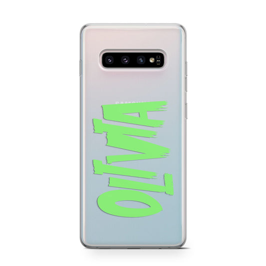 Personalised Name Green Spooky Protective Samsung Galaxy Case