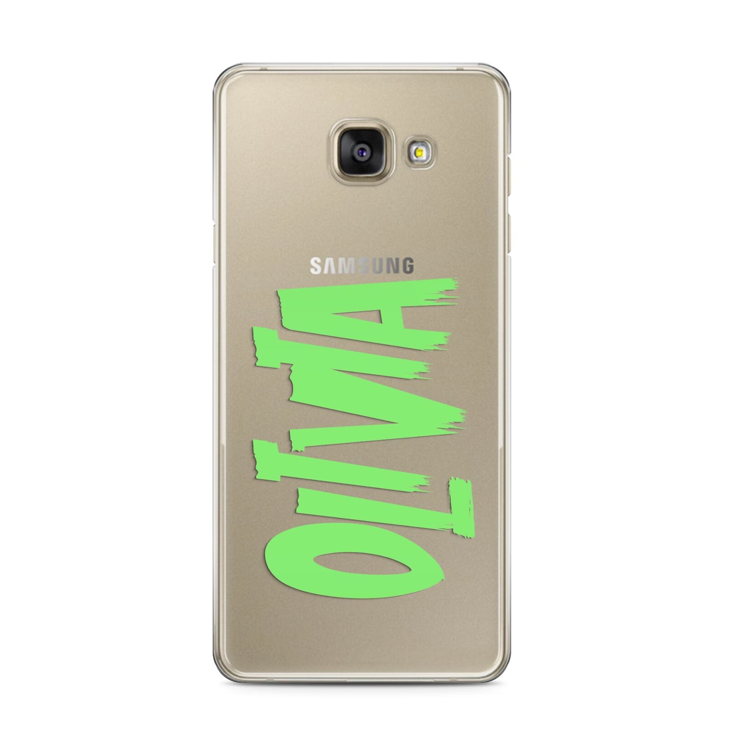 Personalised Name Green Spooky Samsung Galaxy A3 2016 Case on gold phone