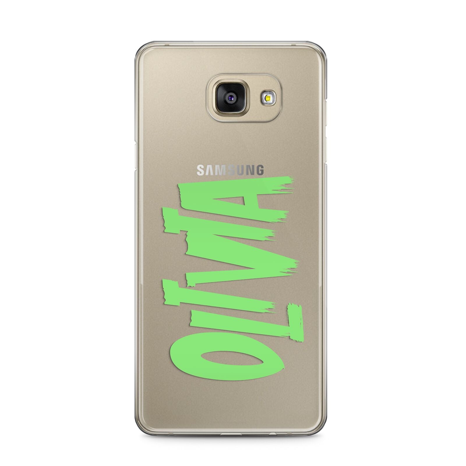 Personalised Name Green Spooky Samsung Galaxy A5 2016 Case on gold phone