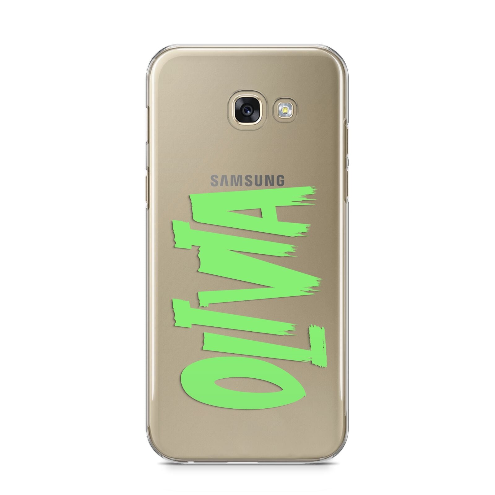 Personalised Name Green Spooky Samsung Galaxy A5 2017 Case on gold phone