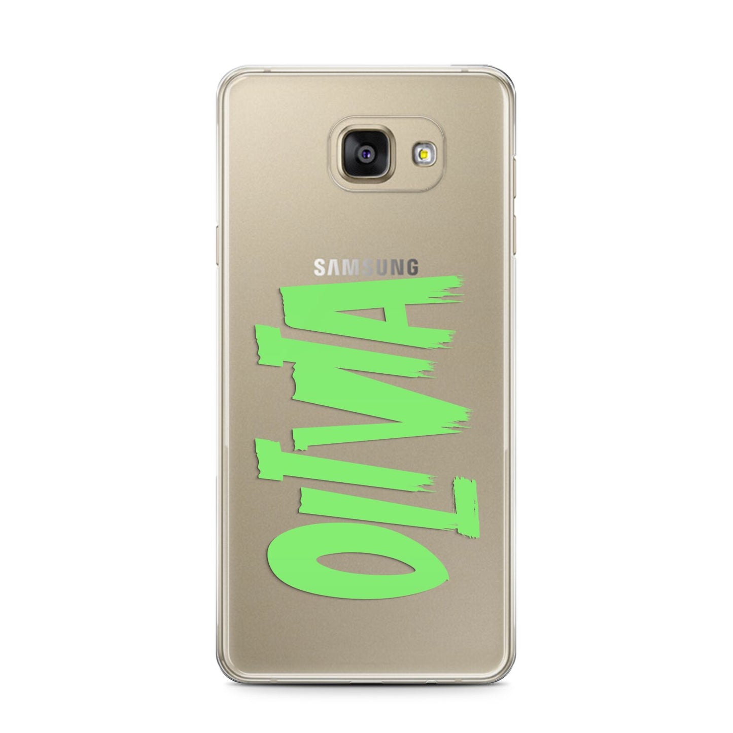 Personalised Name Green Spooky Samsung Galaxy A7 2016 Case on gold phone