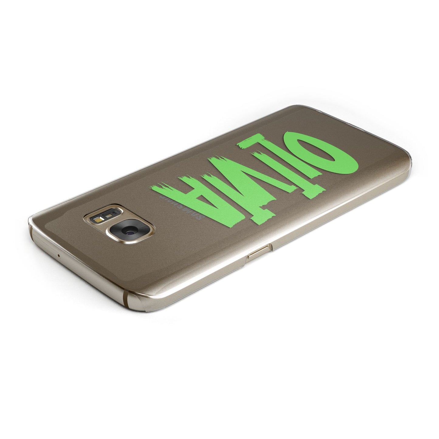 Personalised Name Green Spooky Samsung Galaxy Case Top Cutout