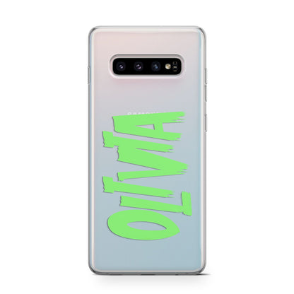 Personalised Name Green Spooky Samsung Galaxy S10 Case