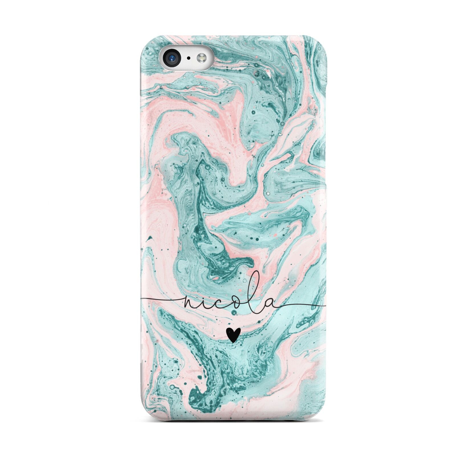 Personalised Name Green Swirl Marble Apple iPhone 5c Case