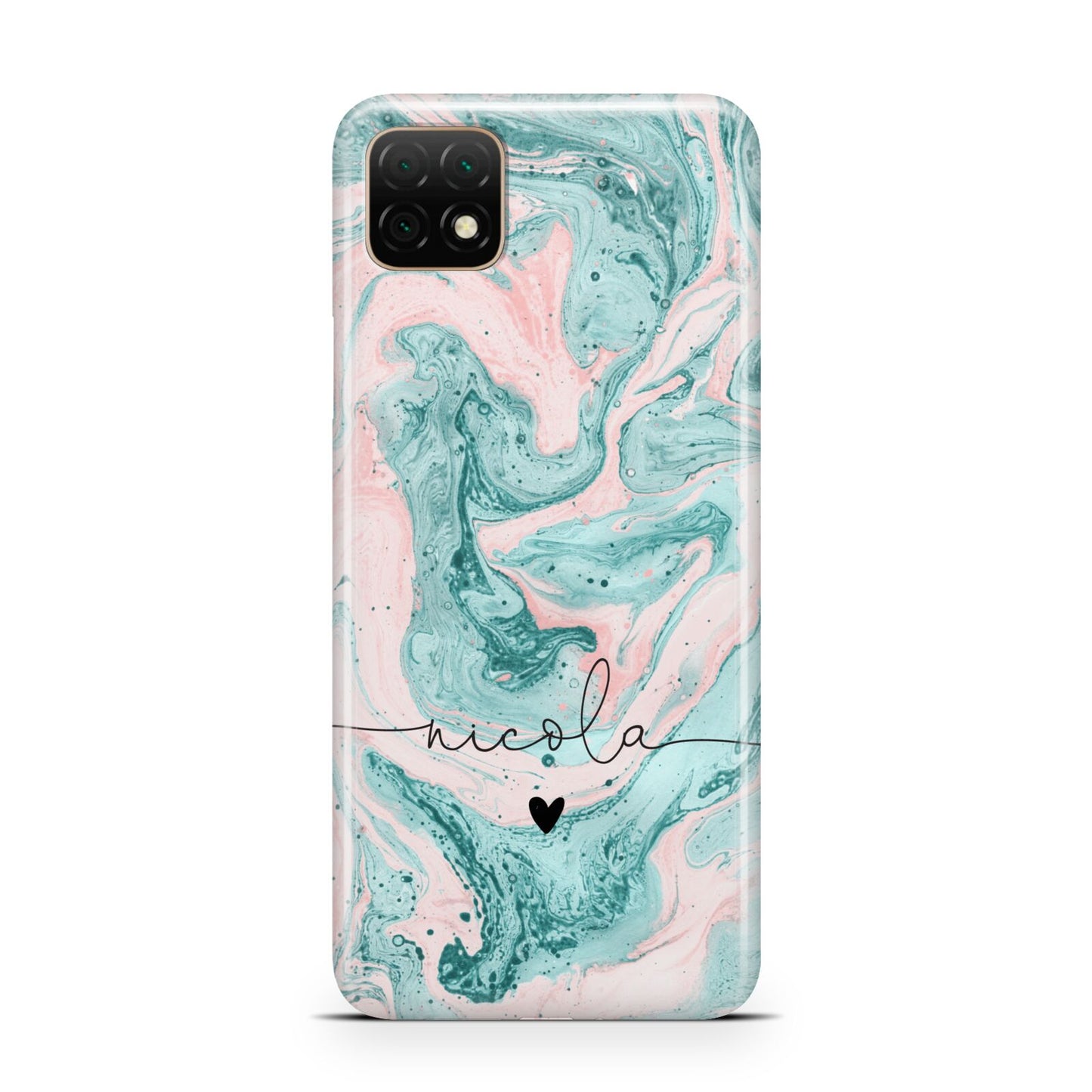 Personalised Name Green Swirl Marble Huawei Enjoy 20 Phone Case