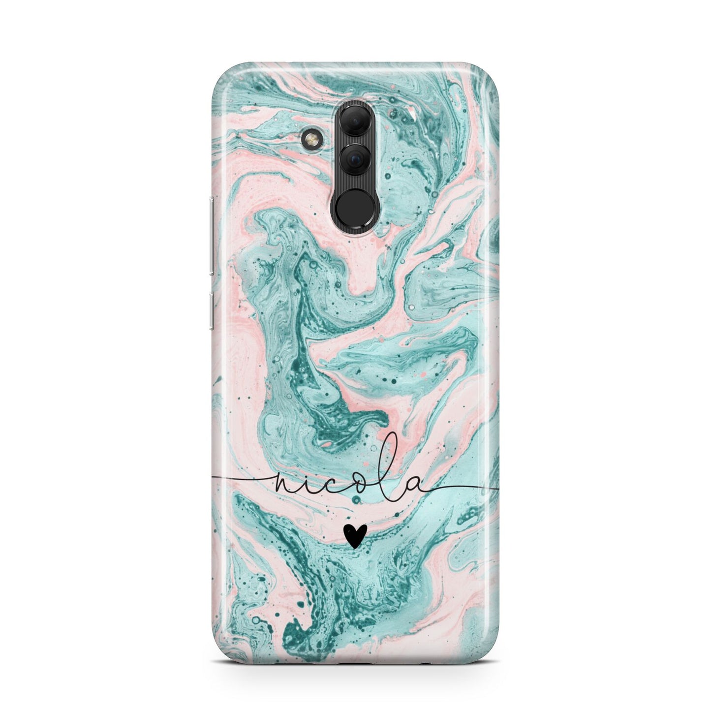 Personalised Name Green Swirl Marble Huawei Mate 20 Lite