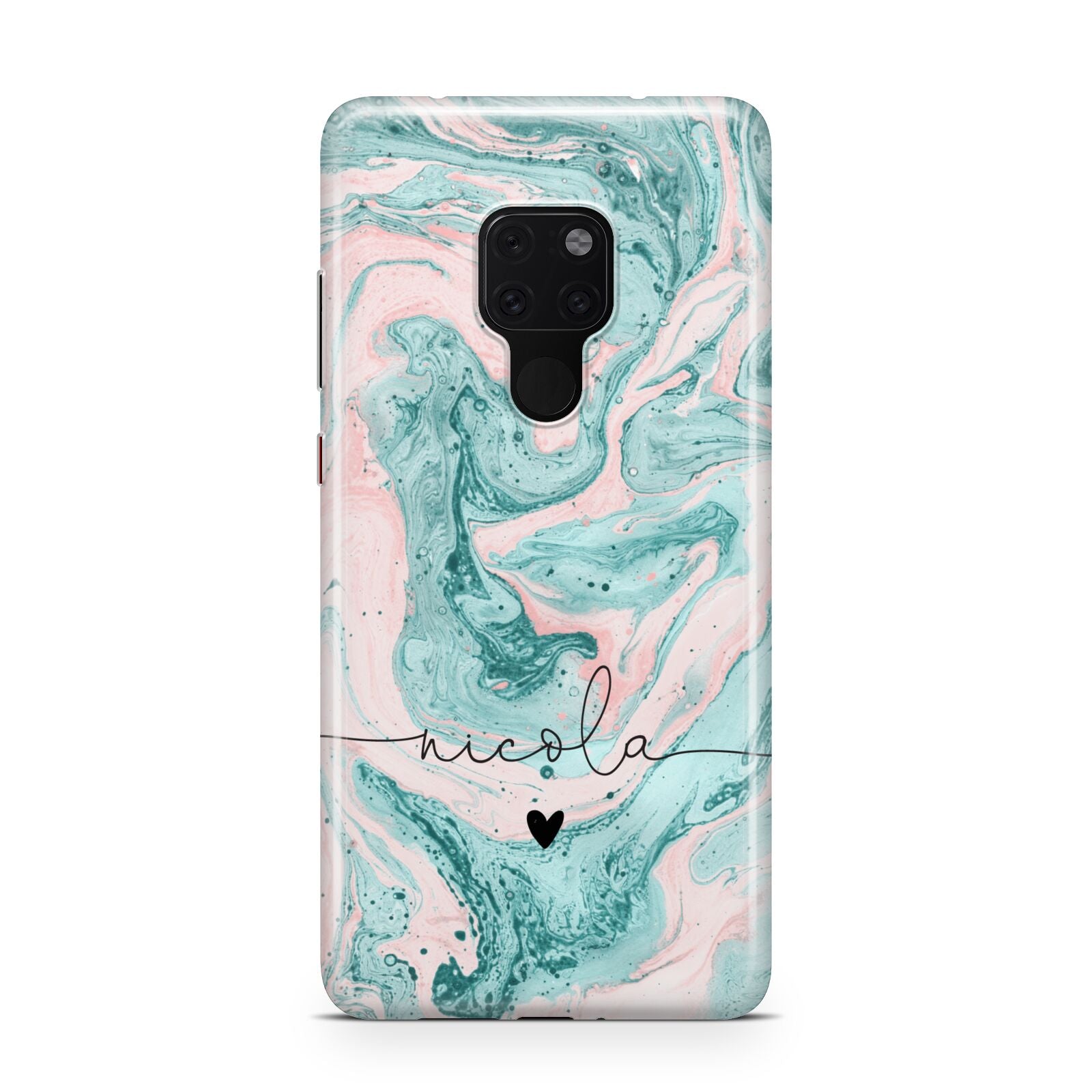 Personalised Name Green Swirl Marble Huawei Mate 20 Phone Case