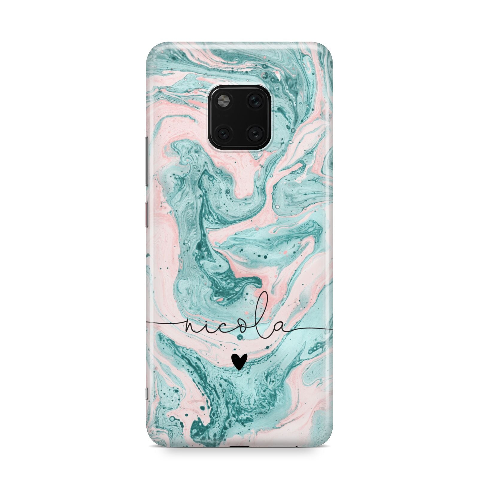 Personalised Name Green Swirl Marble Huawei Mate 20 Pro Phone Case