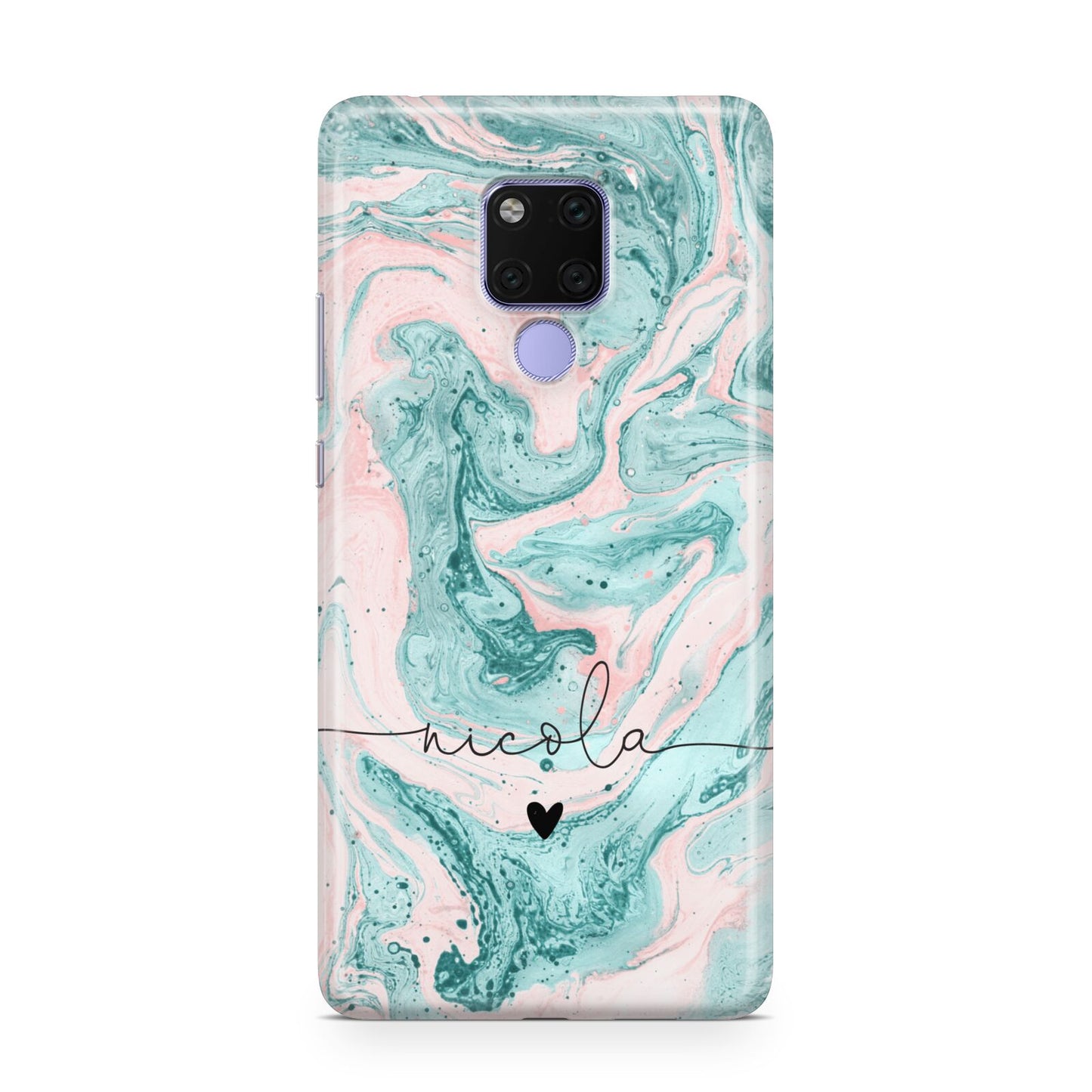 Personalised Name Green Swirl Marble Huawei Mate 20X Phone Case