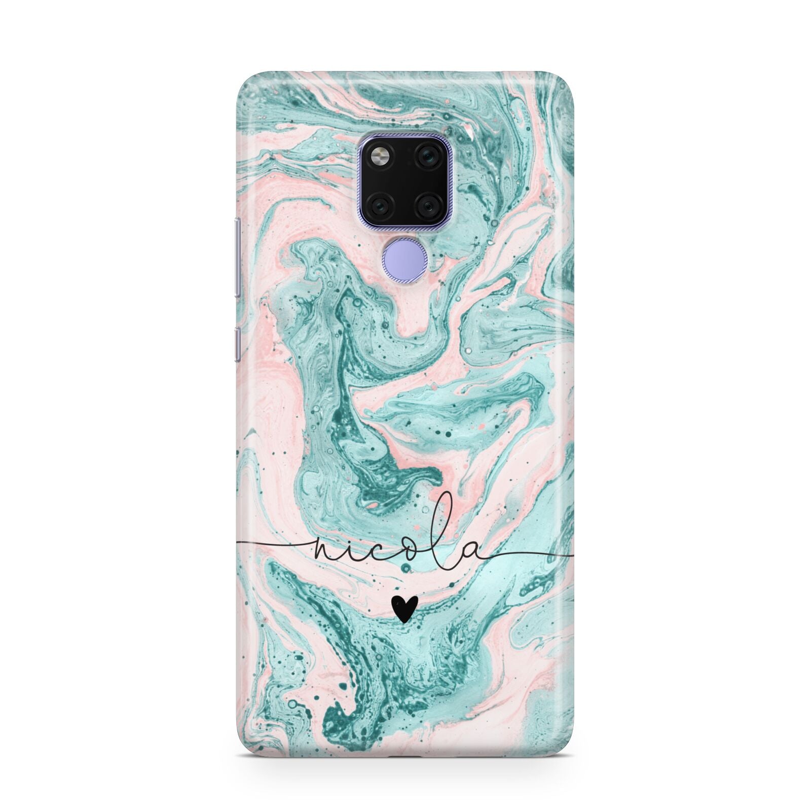 Personalised Name Green Swirl Marble Huawei Mate 20X Phone Case