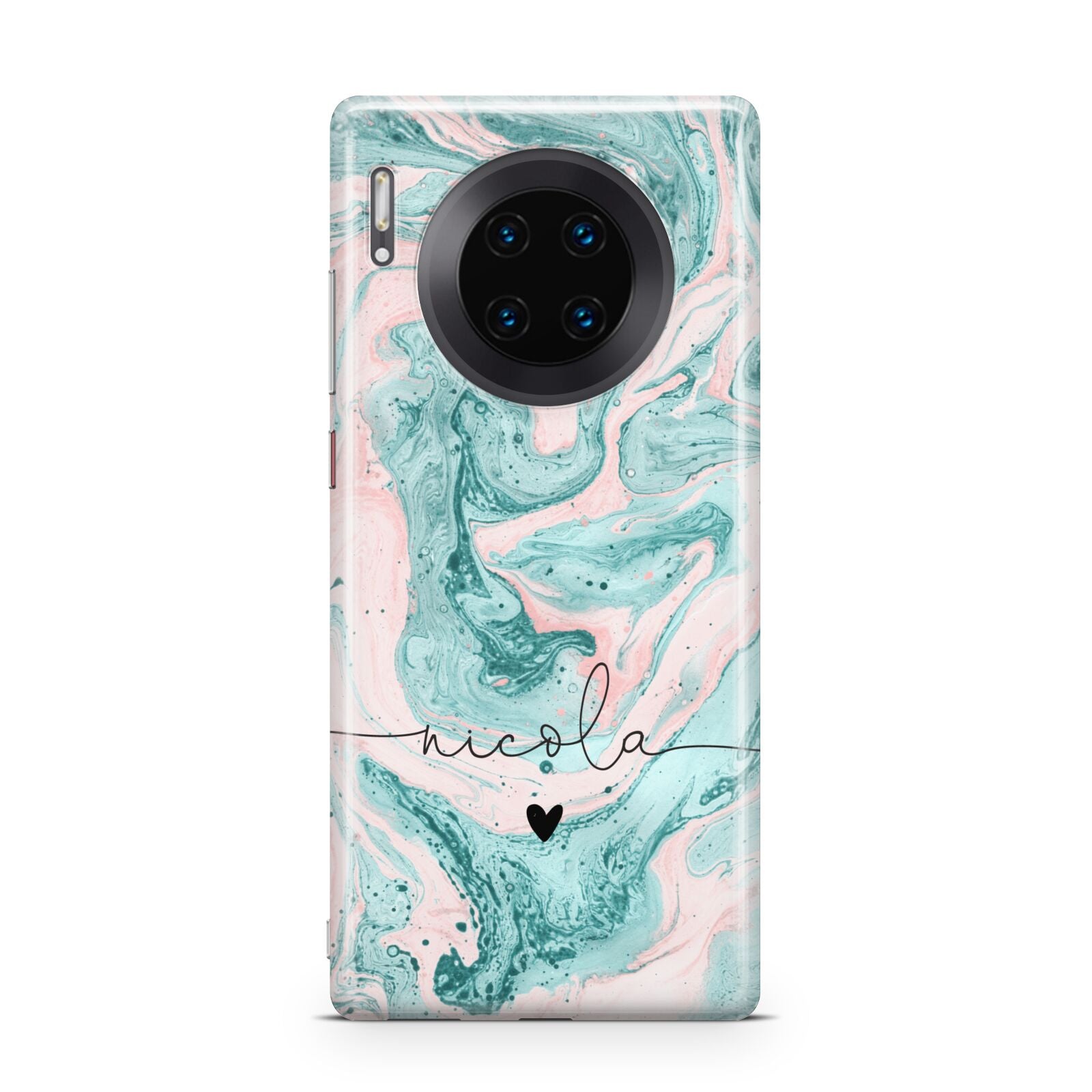 Personalised Name Green Swirl Marble Huawei Mate 30 Pro Phone Case