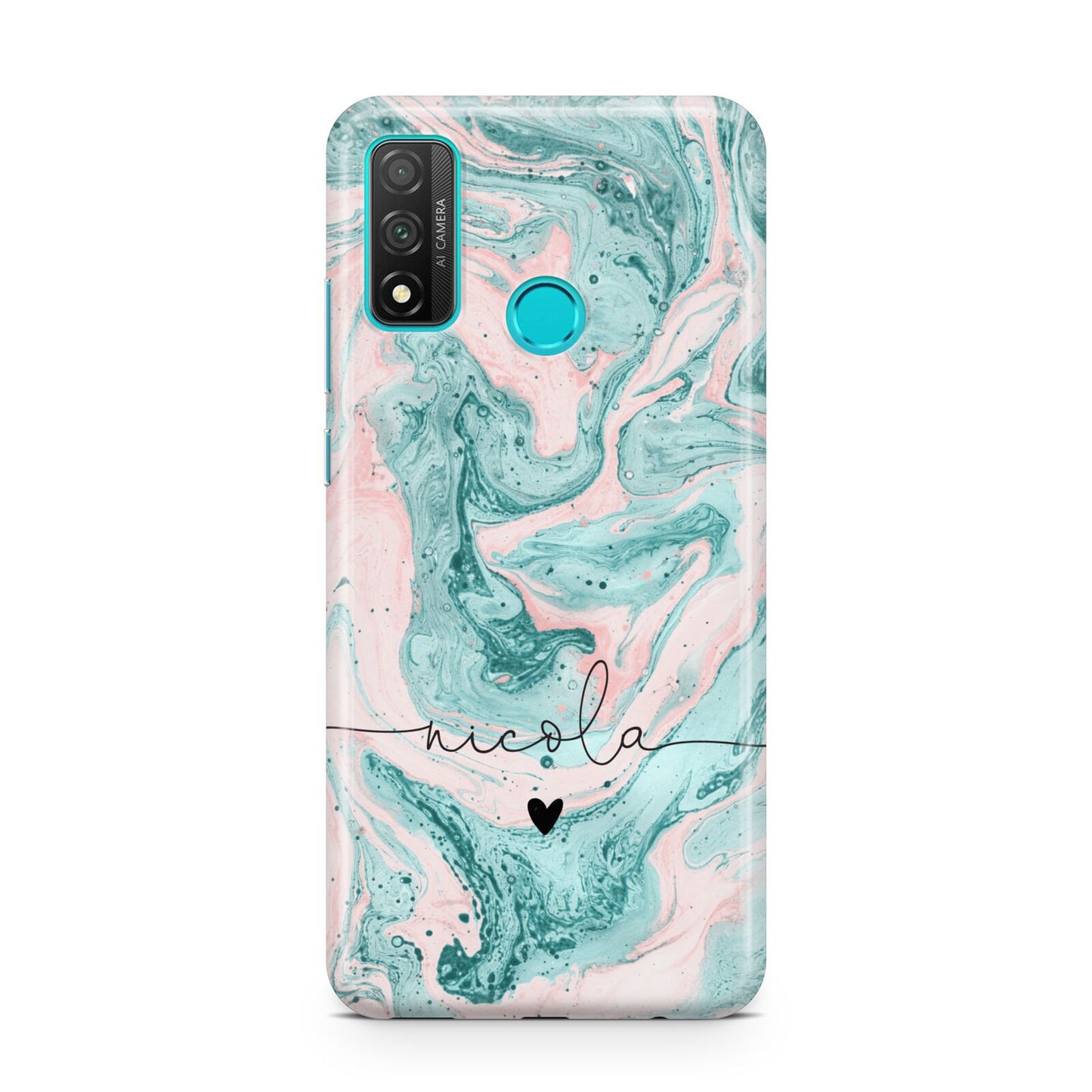 Personalised Name Green Swirl Marble Huawei P Smart 2020