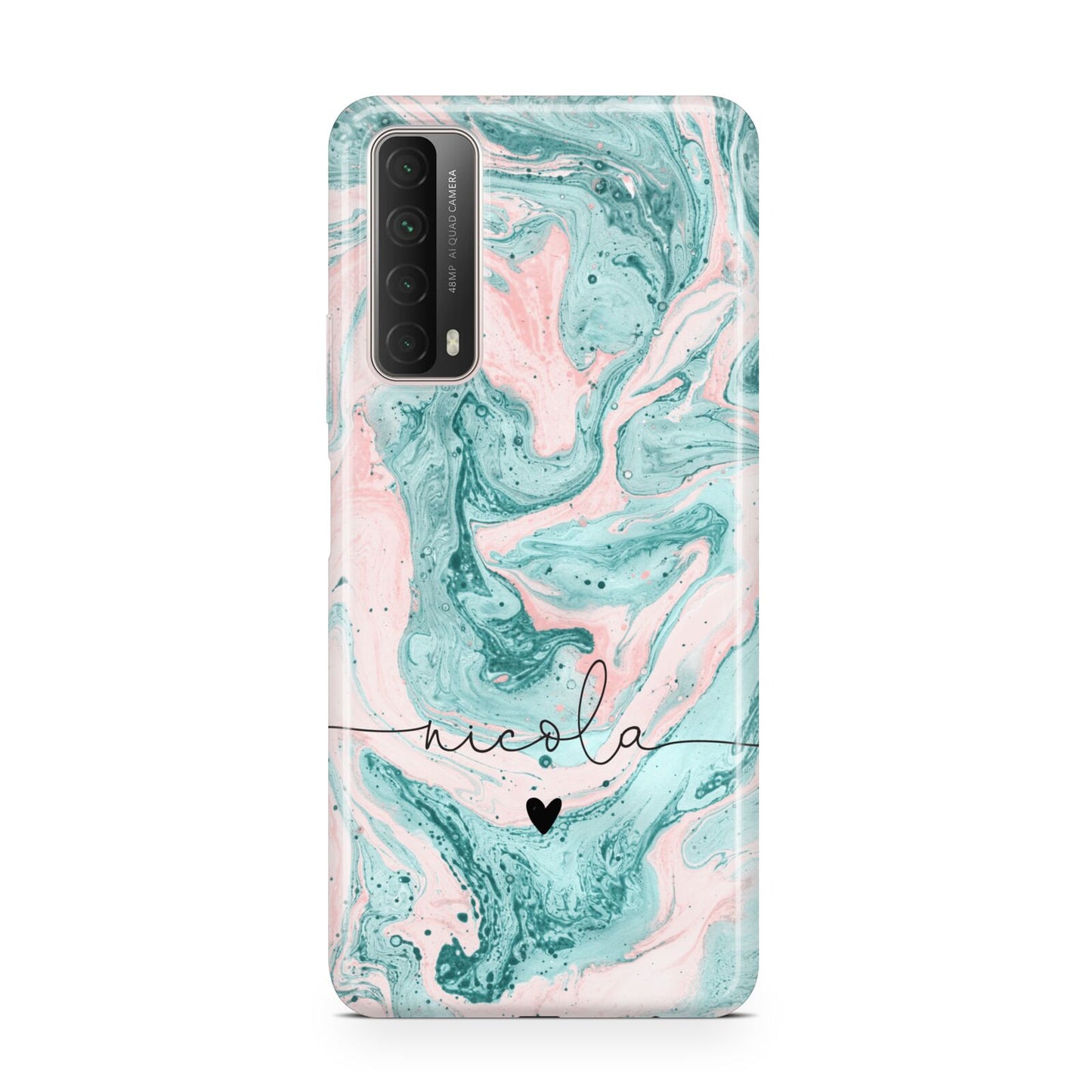 Personalised Name Green Swirl Marble Huawei P Smart 2021