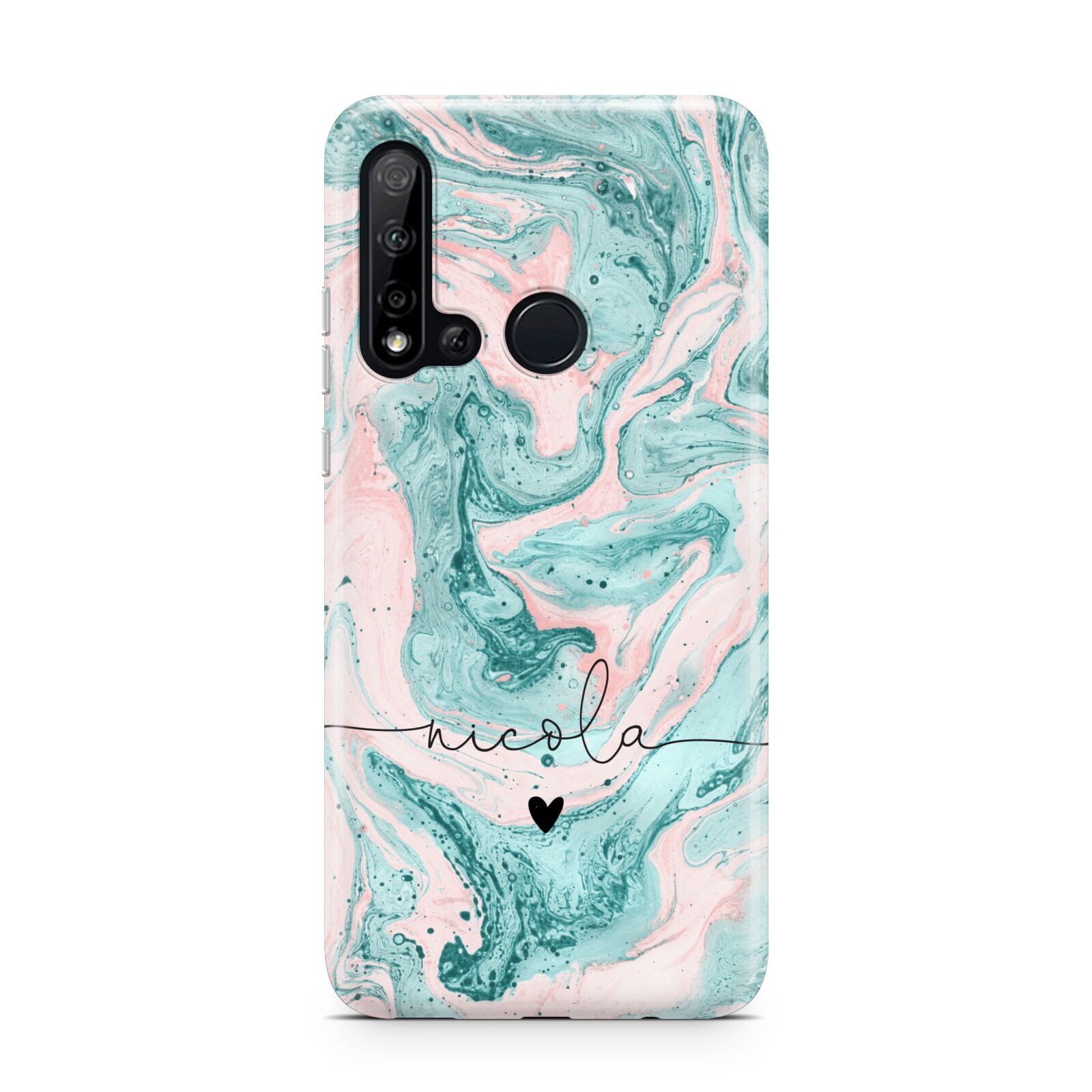 Personalised Name Green Swirl Marble Huawei P20 Lite 5G Phone Case