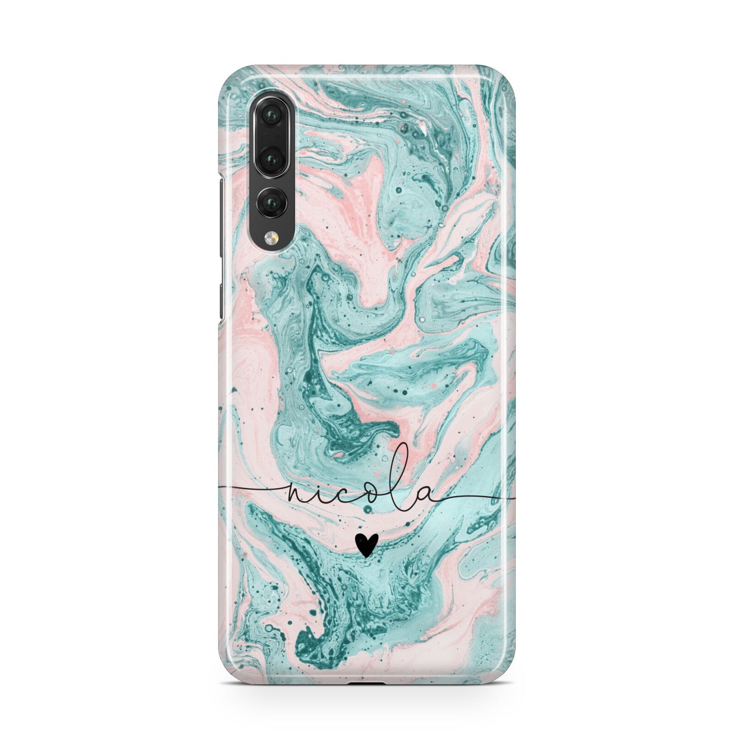 Personalised Name Green Swirl Marble Huawei P20 Pro Phone Case